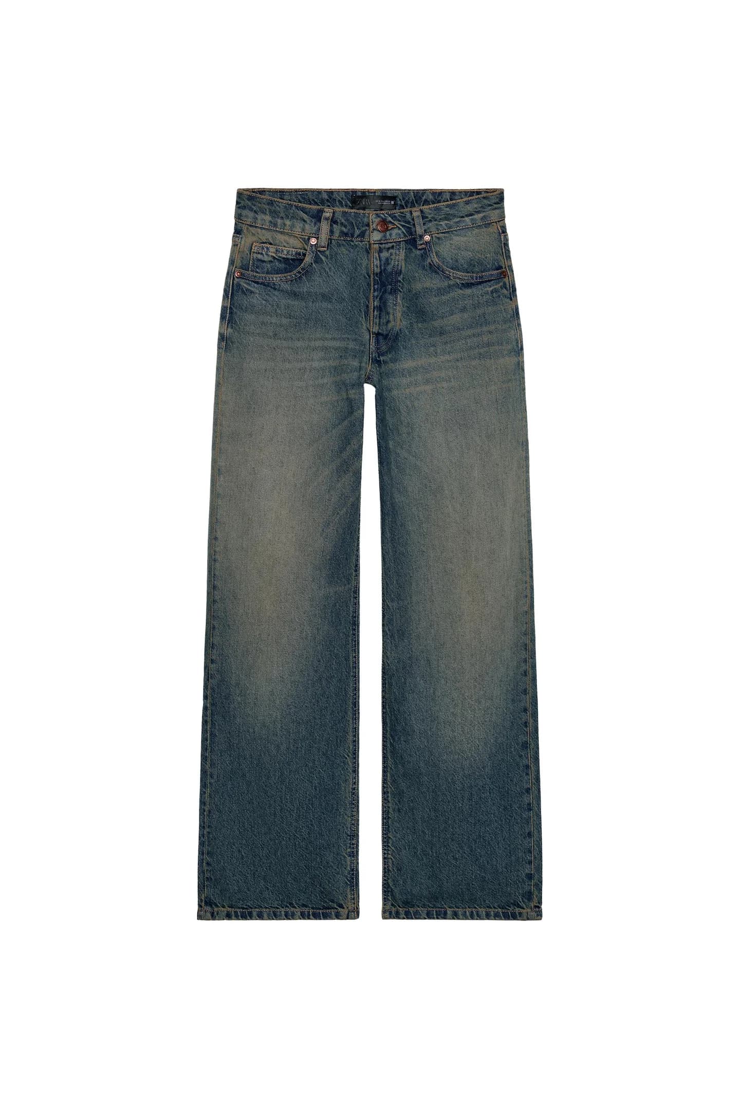 ДЖИНСЫ Z1975, ПРЯМОГО И СВОБОДНОГО КРОЯ, СРЕДНЕЕ ЗАПЯСТЬЕ.