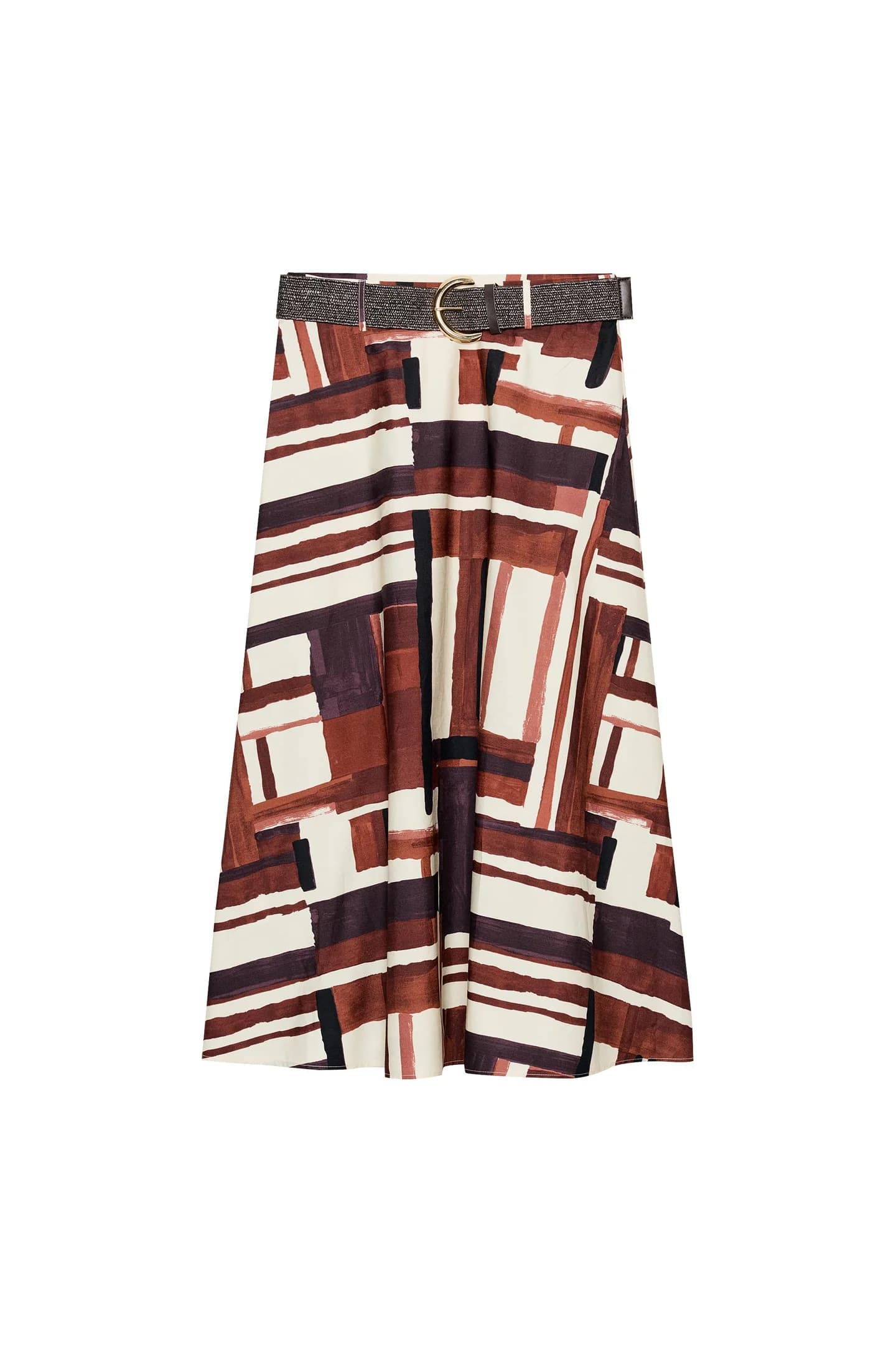 ЮБКА С ПРИНТОМ И ПОЯСОМ - фото 3