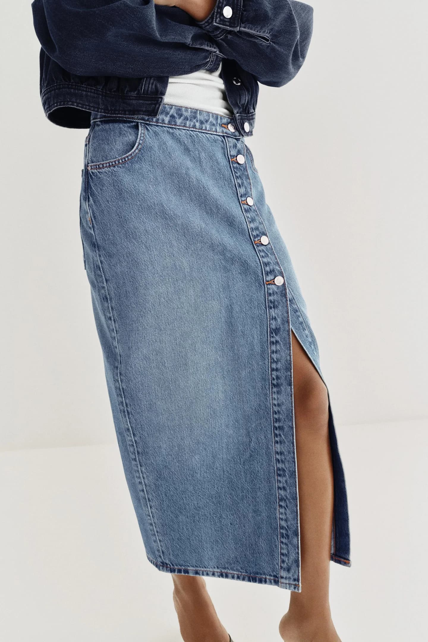 ДЖИНСОВАЯ ЮБКА КОНВЕРТ ИЗ КОЛЛЕКЦИИ Z1975 - фото 2