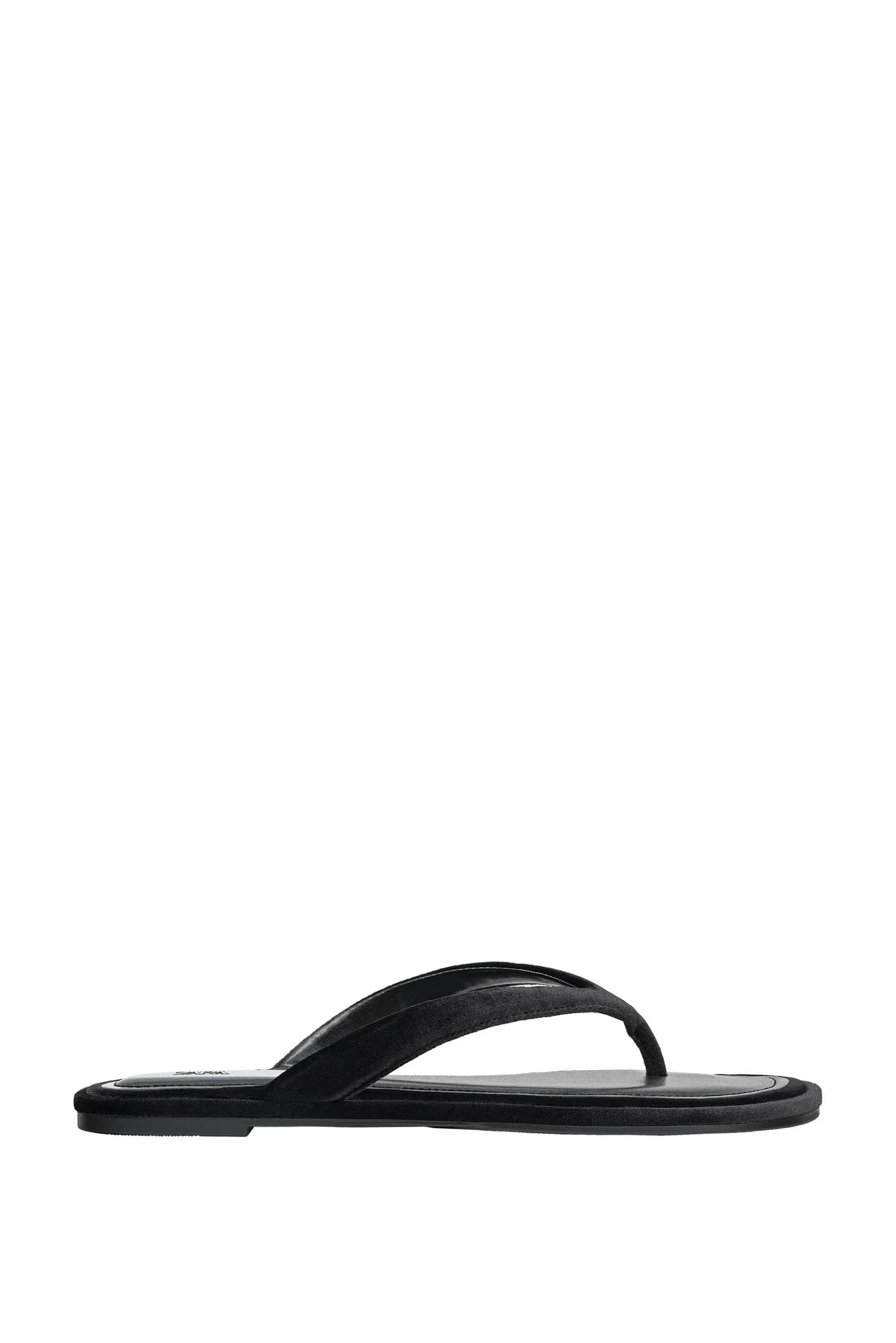 САНДАЛИИ НА ПЛОСКОЙ ПЛОСКОЙ ПЛОСКОЙ ПЛАТФОРМЕ С ЭФФЕКТОМ БАРХАТА - фото 3