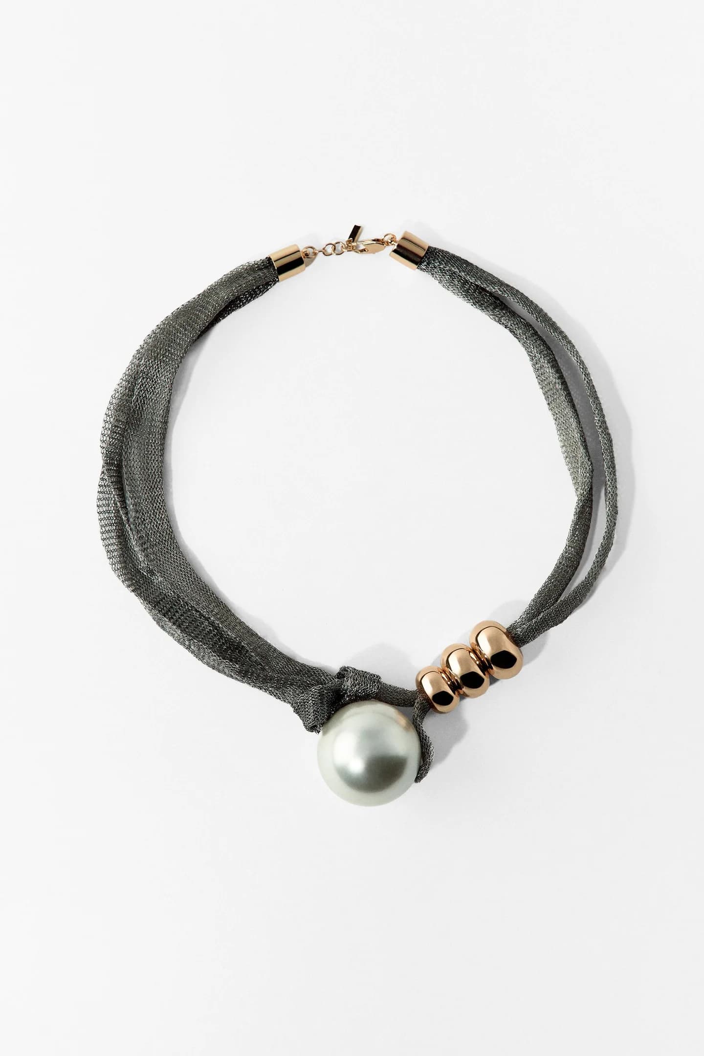 СЕТЧАТОЕ ОЖЕРЕЛЬЕ С ШАРАМИ И ЖЕМЧУГОМ