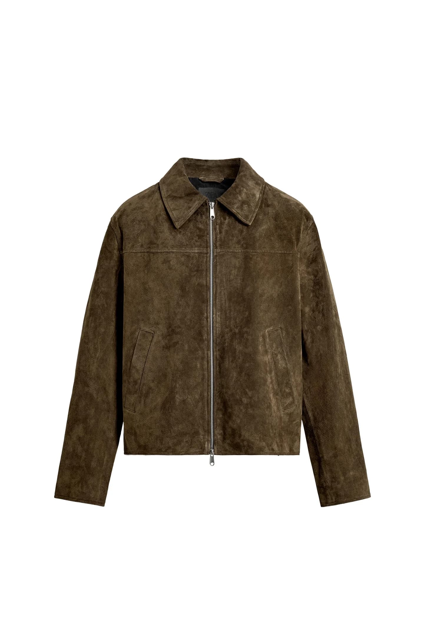 КУРТКА-РУБАШКА ИЗ ВЕЛЮРОВОЙ КОЖИ СТАНДАРТНОГО КРОЯ - фото 3