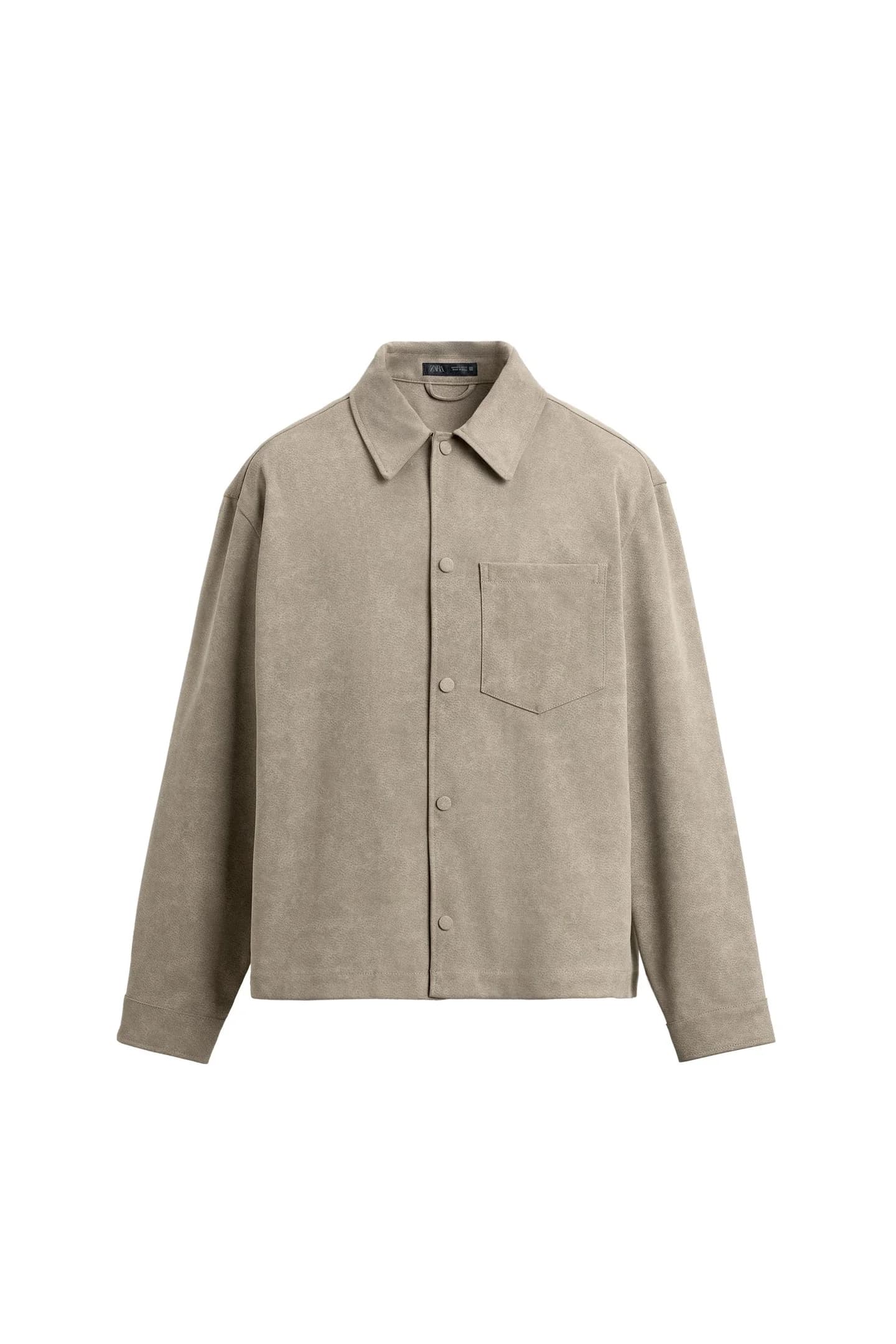 КУРТКА-РУБАШКА ИЗ ИСКУССТВЕННОЙ ЗАМШИ - фото 3