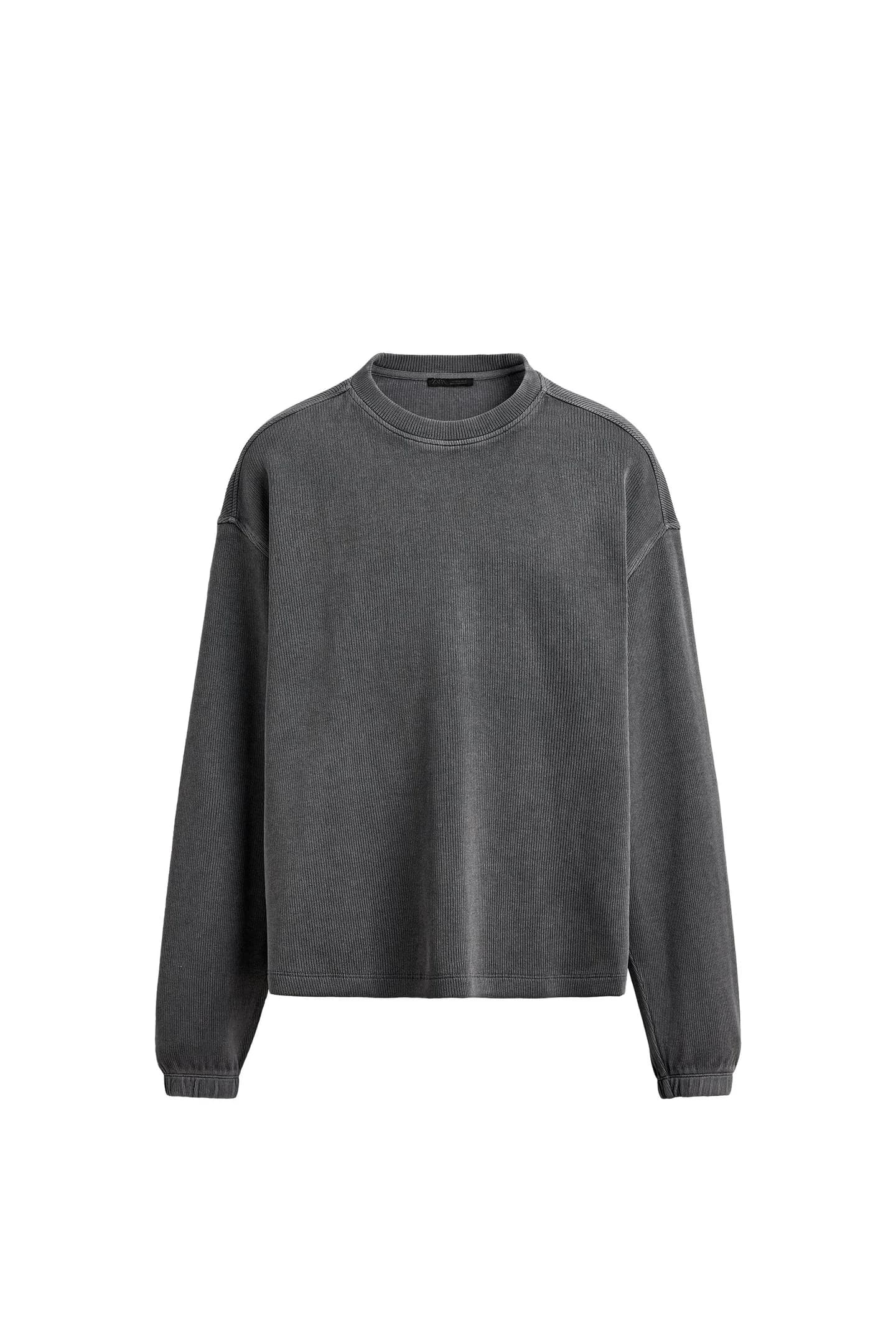 СВИТШОТ ИЗ СТРУКТУРНОЙ ТКАНИ С ЭФФЕКТОМ СТИРКИ - фото 3