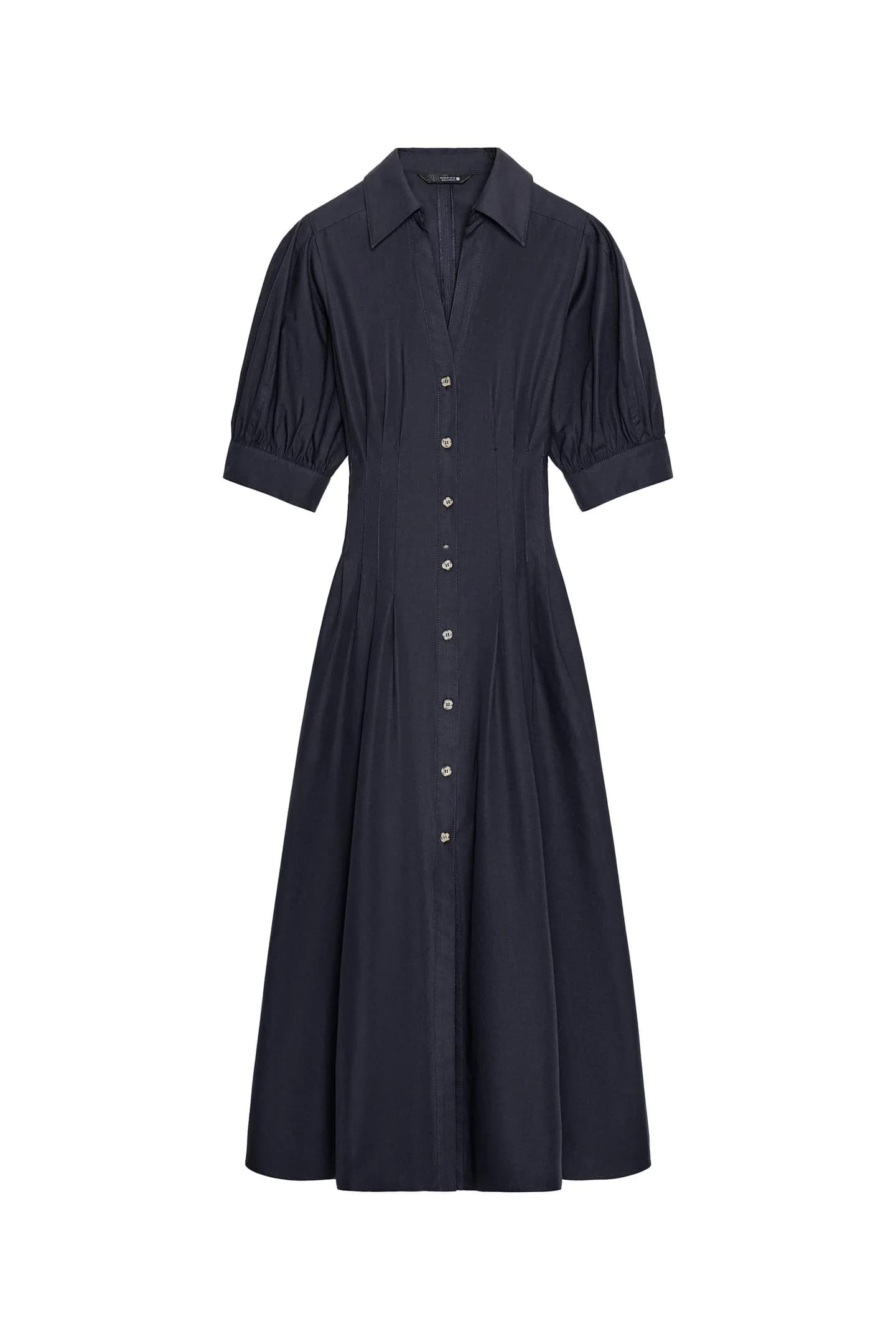 ПЛАТЬЕ МИДИ ПОПЕЛИН С Пышными РУКАВАМИ - фото 3