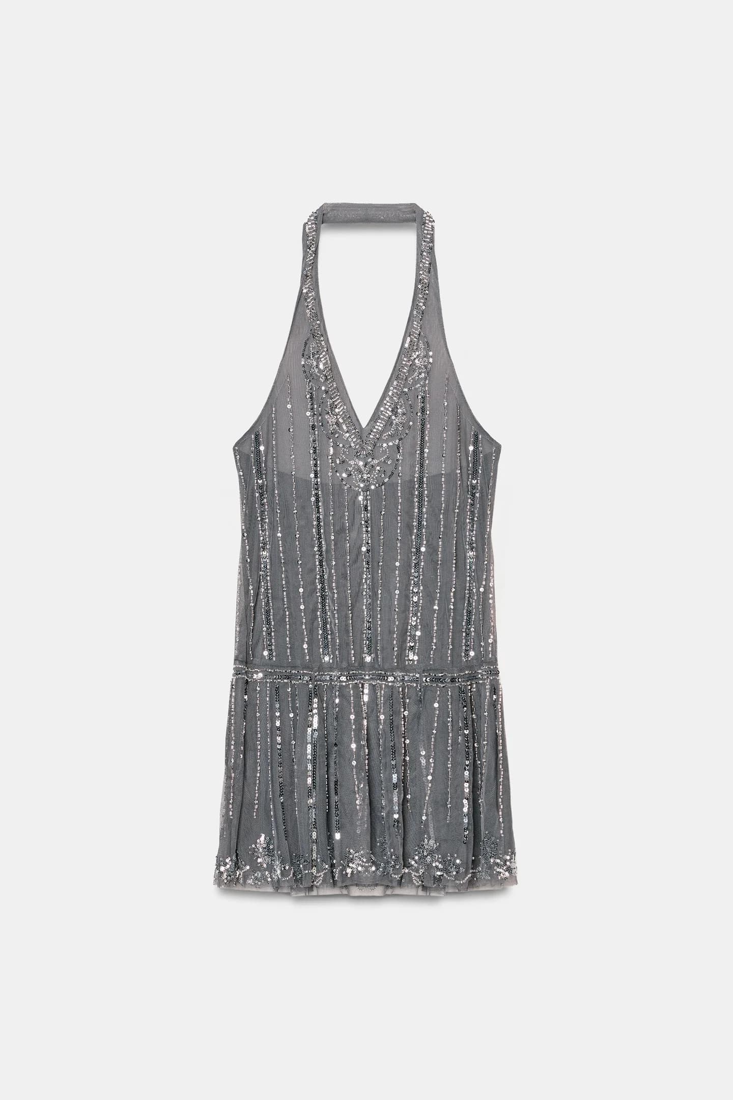 МИНИ-ПЛАТЬЕ С БЛЕСТЯЩИМИ УКРАШЕНИЯМИ