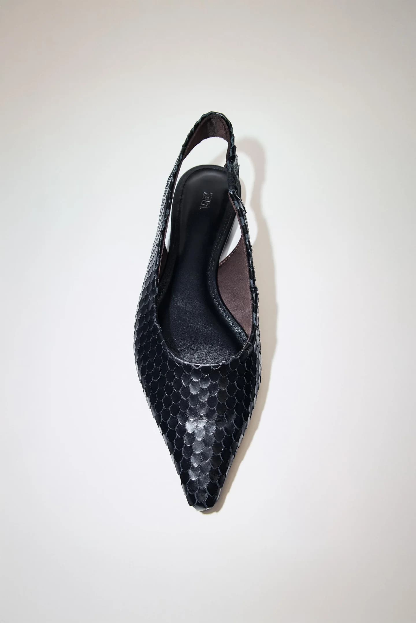 КОЖАНЫЕ БАЛЕТКИ НА ОТКРЫТОМ КАБЛУКЕ