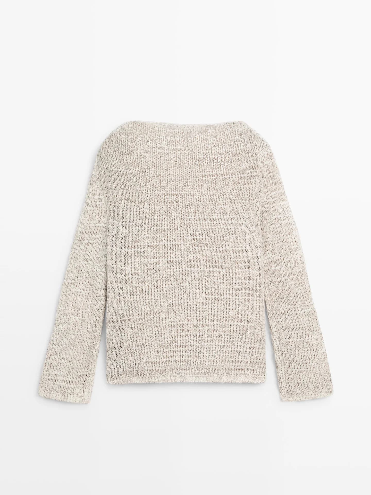 Вязаный свитер с вырезом лодочкой. - фото 4