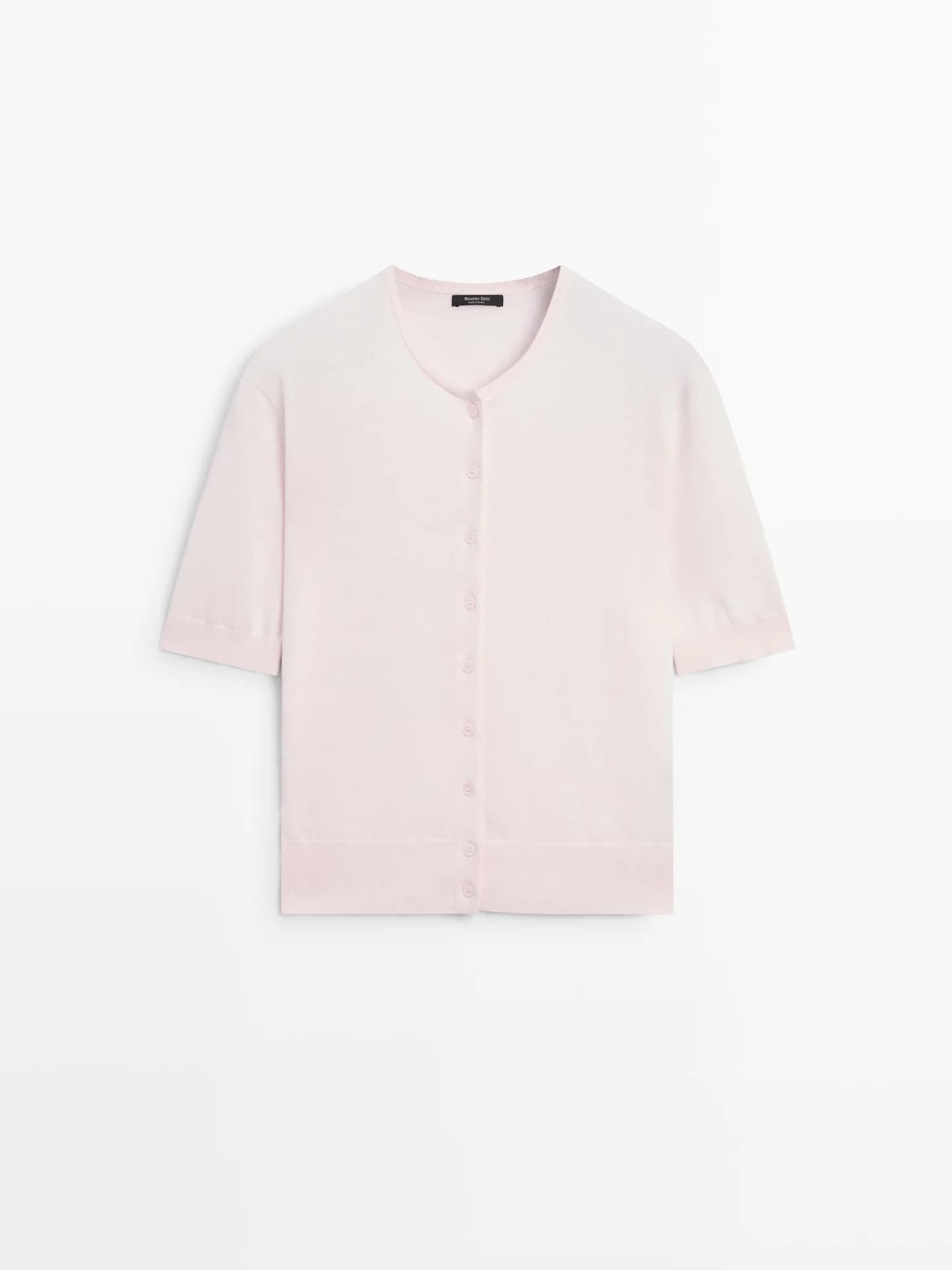 Вязаный кардиган с короткими рукавами. - фото 2