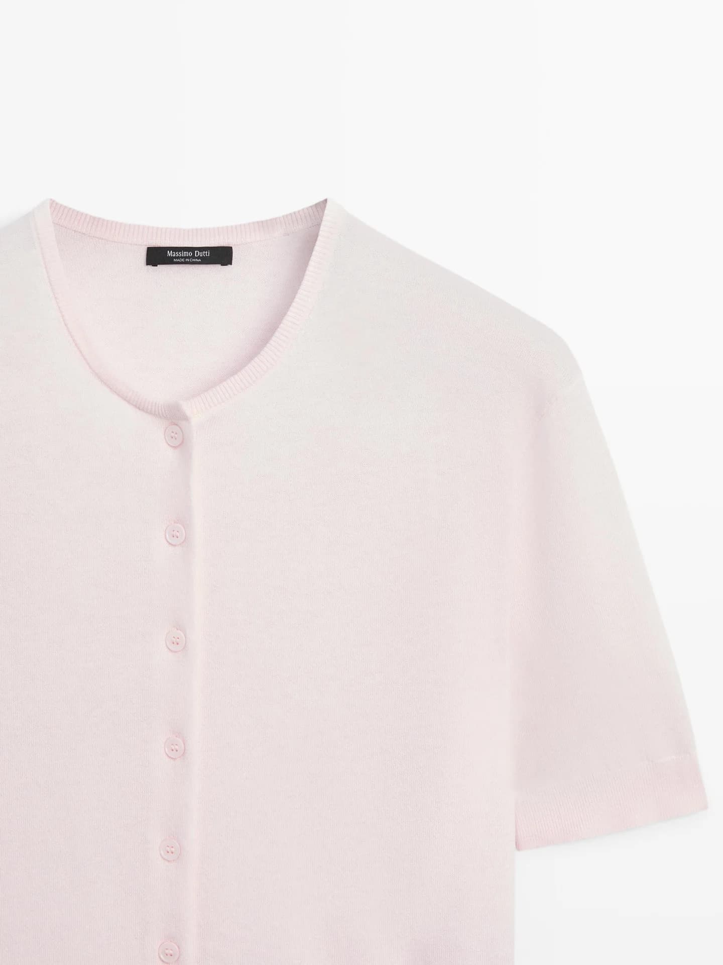 Вязаный кардиган с короткими рукавами. - фото 6