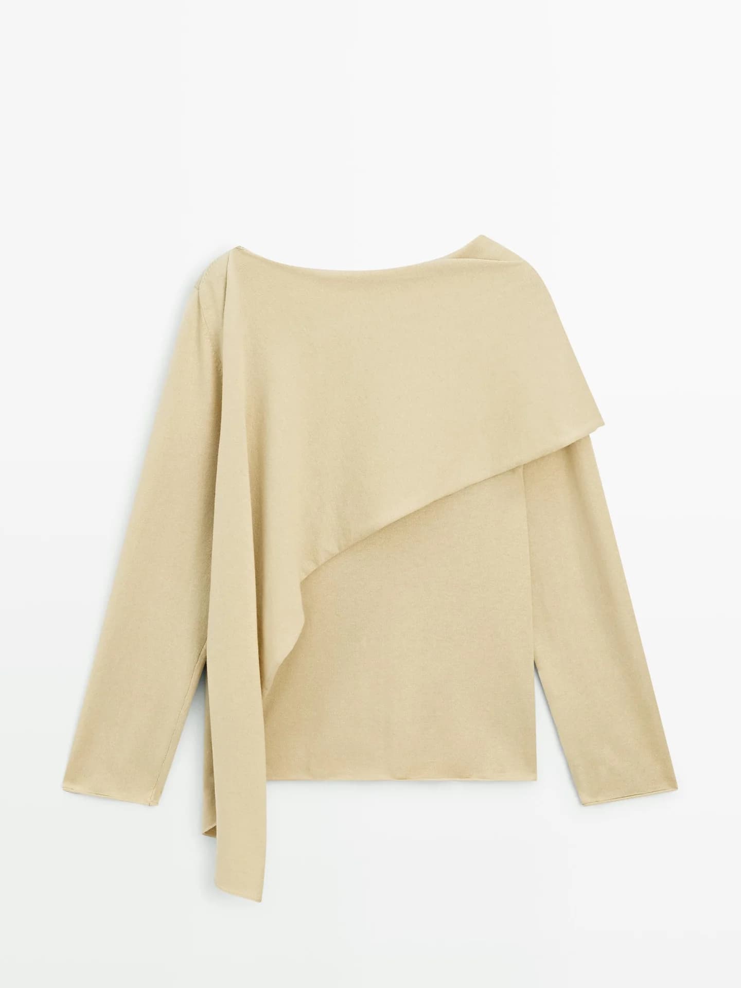 Вязаный свитер с деталью шарфа - фото 5