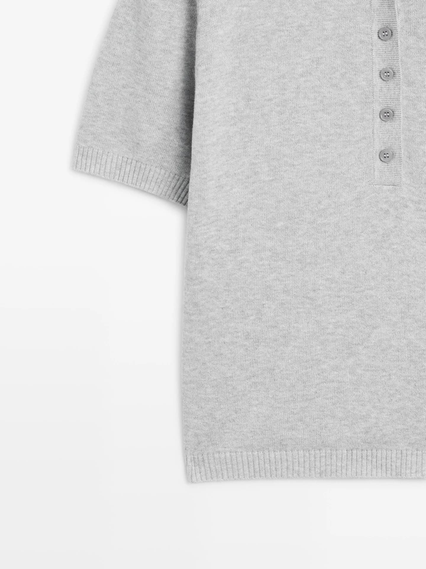 Джемпер-поло хлопковой вязки