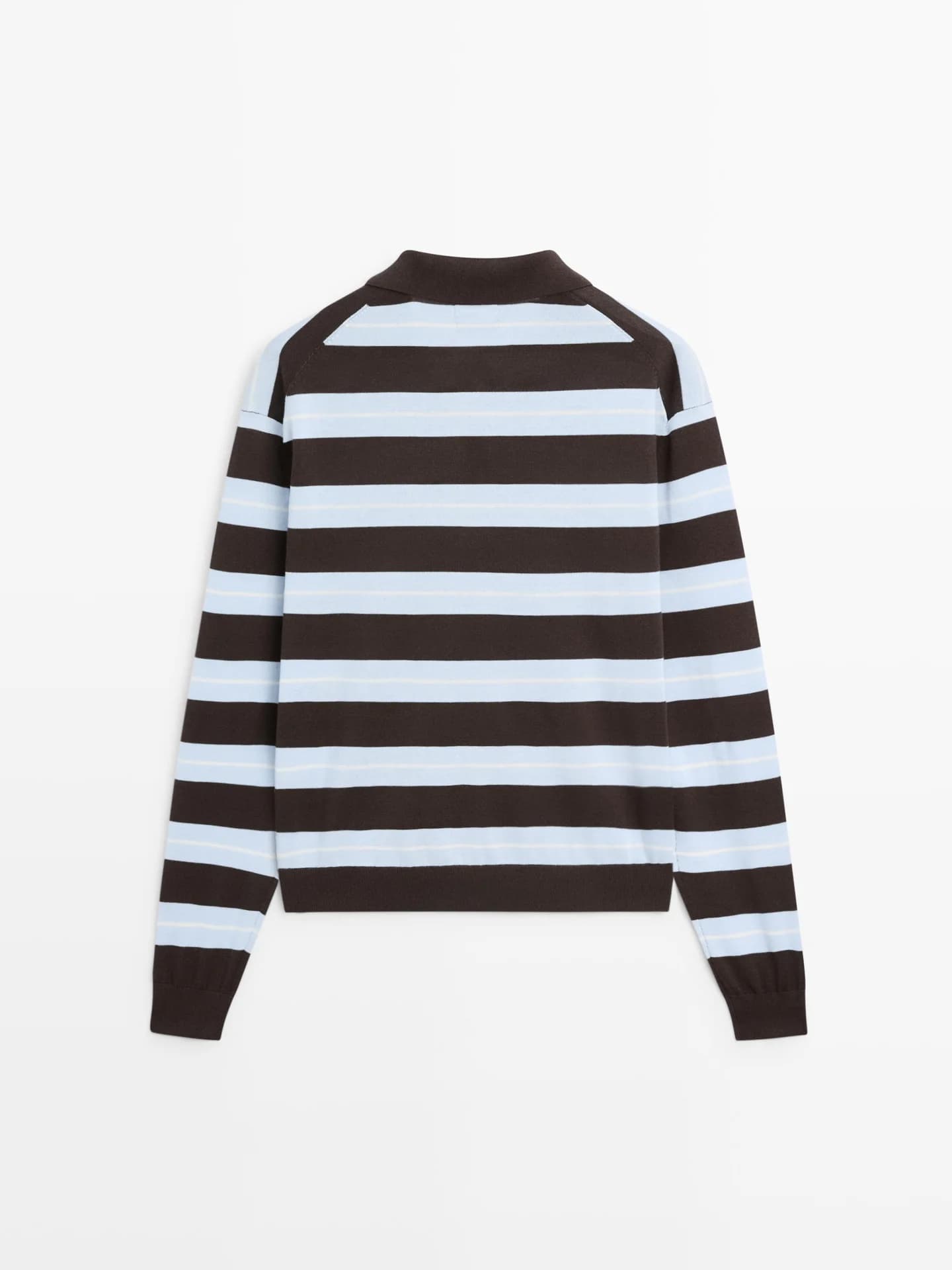 Свитер-поло из трикотажных полосок из хлопка. - фото 3