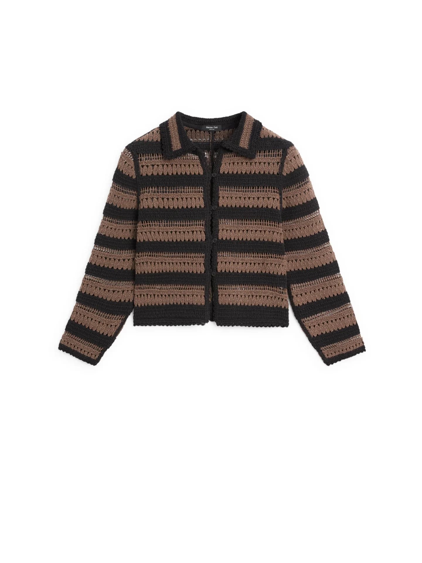 Короткий кардиган в полоску крючком. - фото 6