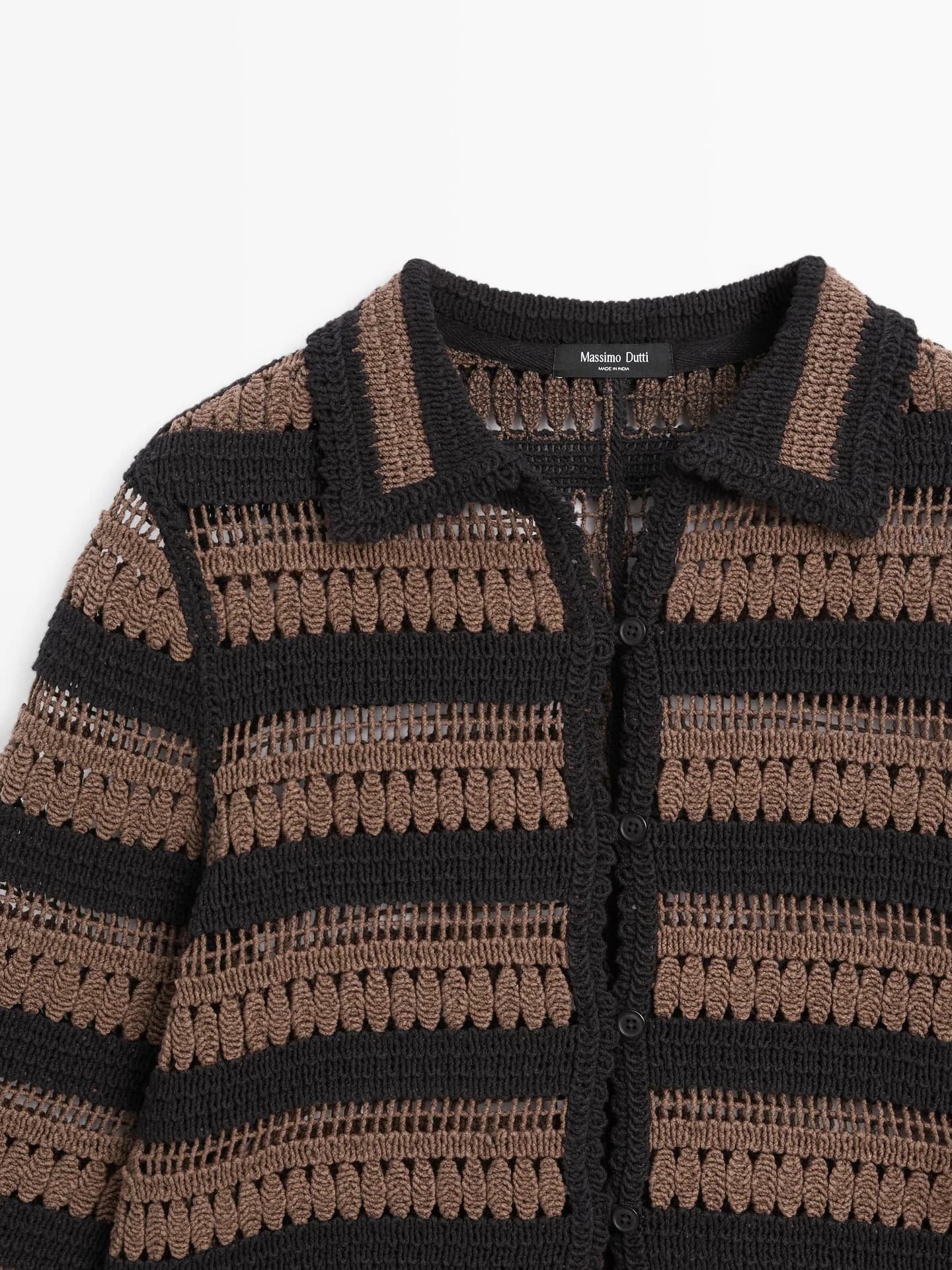 Короткий кардиган в полоску крючком. - фото 7