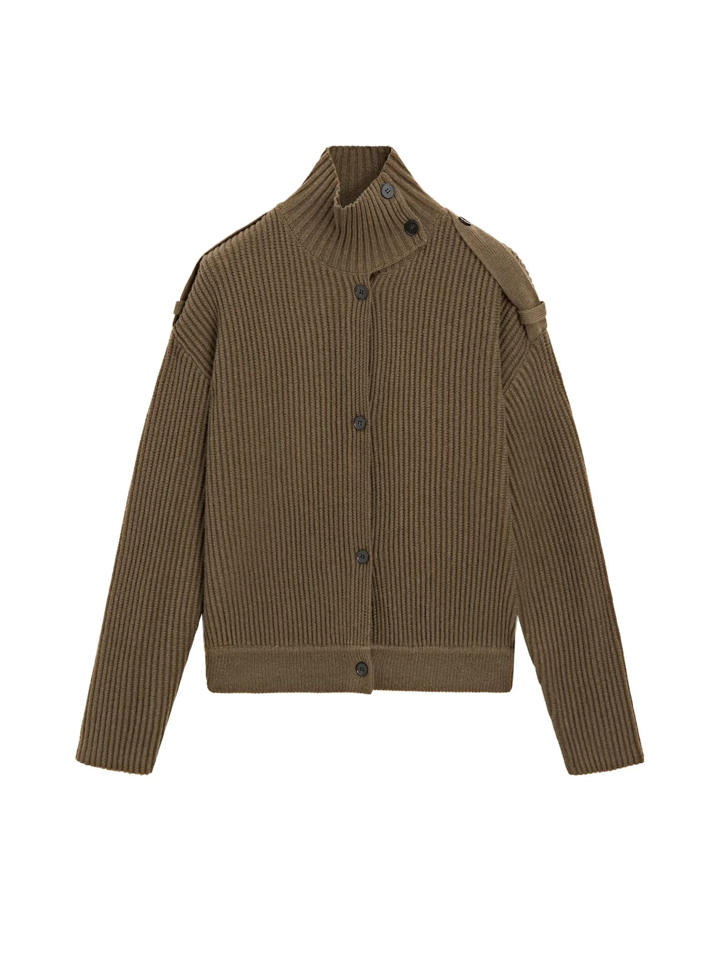 Вязаный кардиган с шерстяными пуговицами. - фото 5