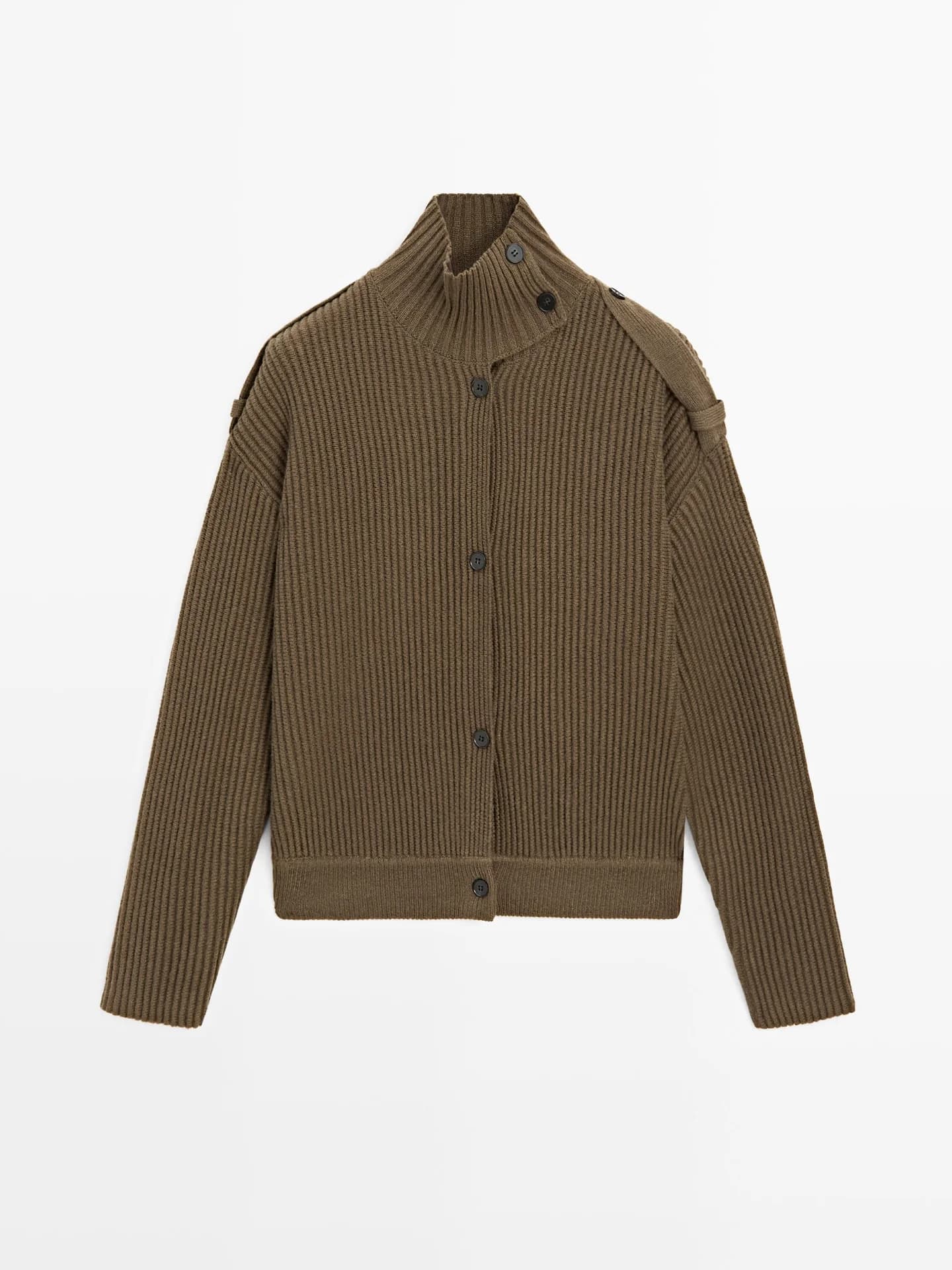 Вязаный кардиган с шерстяными пуговицами. - фото 8