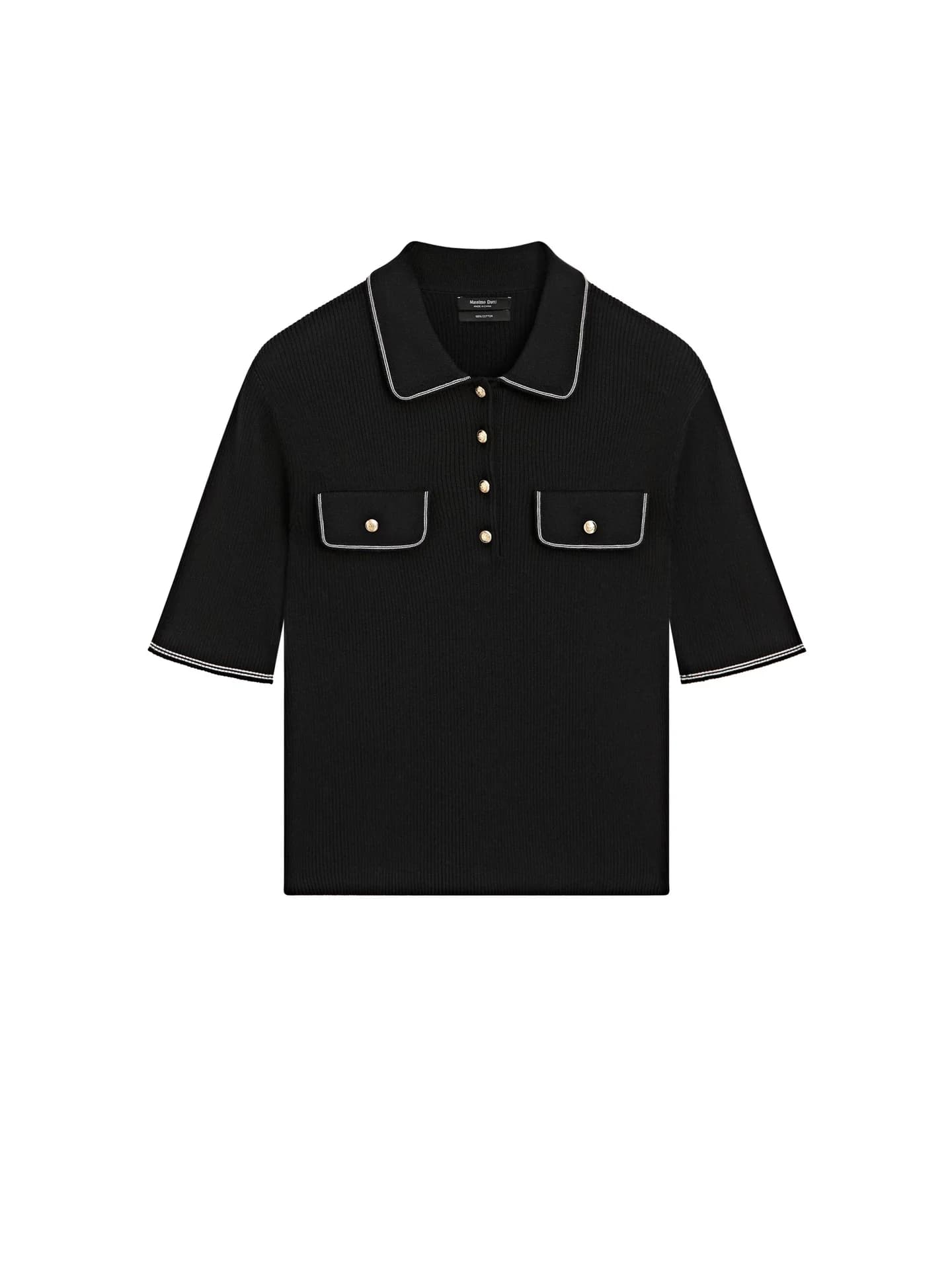 Рубашка-поло хлопкового трикотажа с контрастной деталью - фото 3