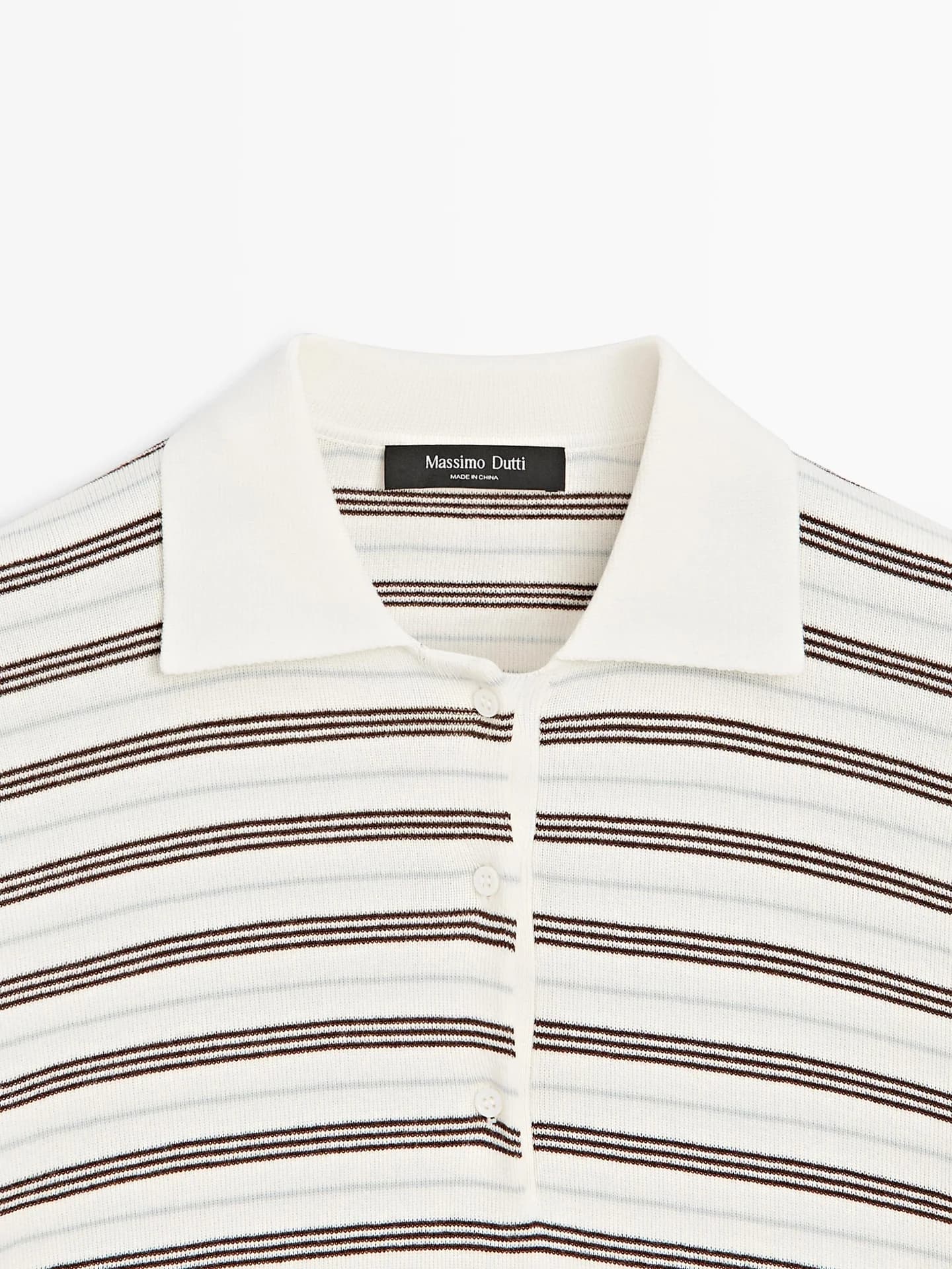 Полосатая рубашка-поло с короткими рукавами - фото 6