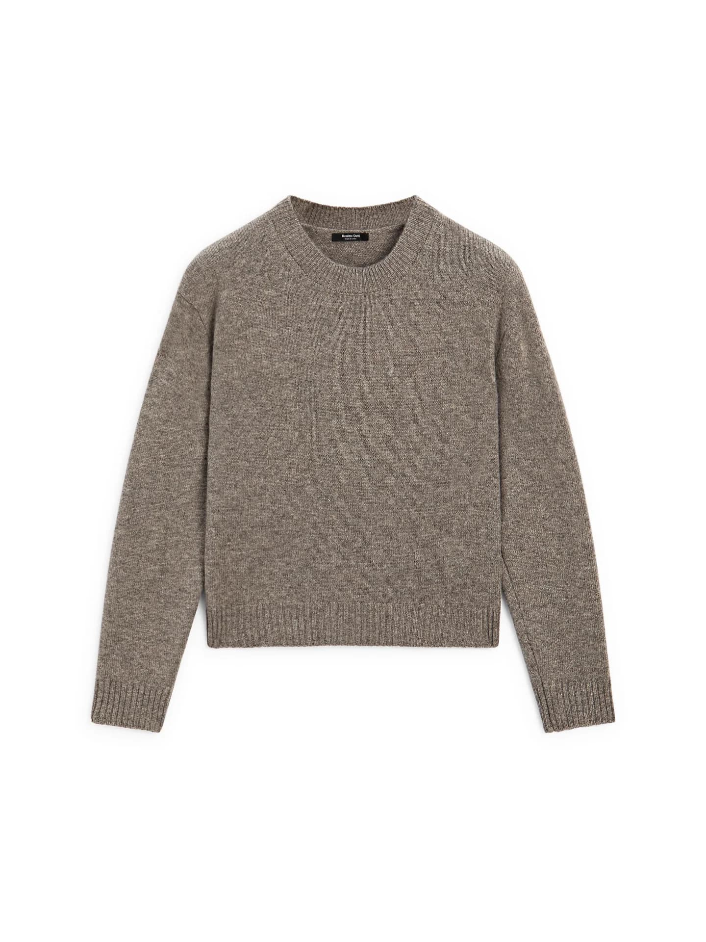 Свитер из смесовой шерсти с круглым вырезом - фото 2