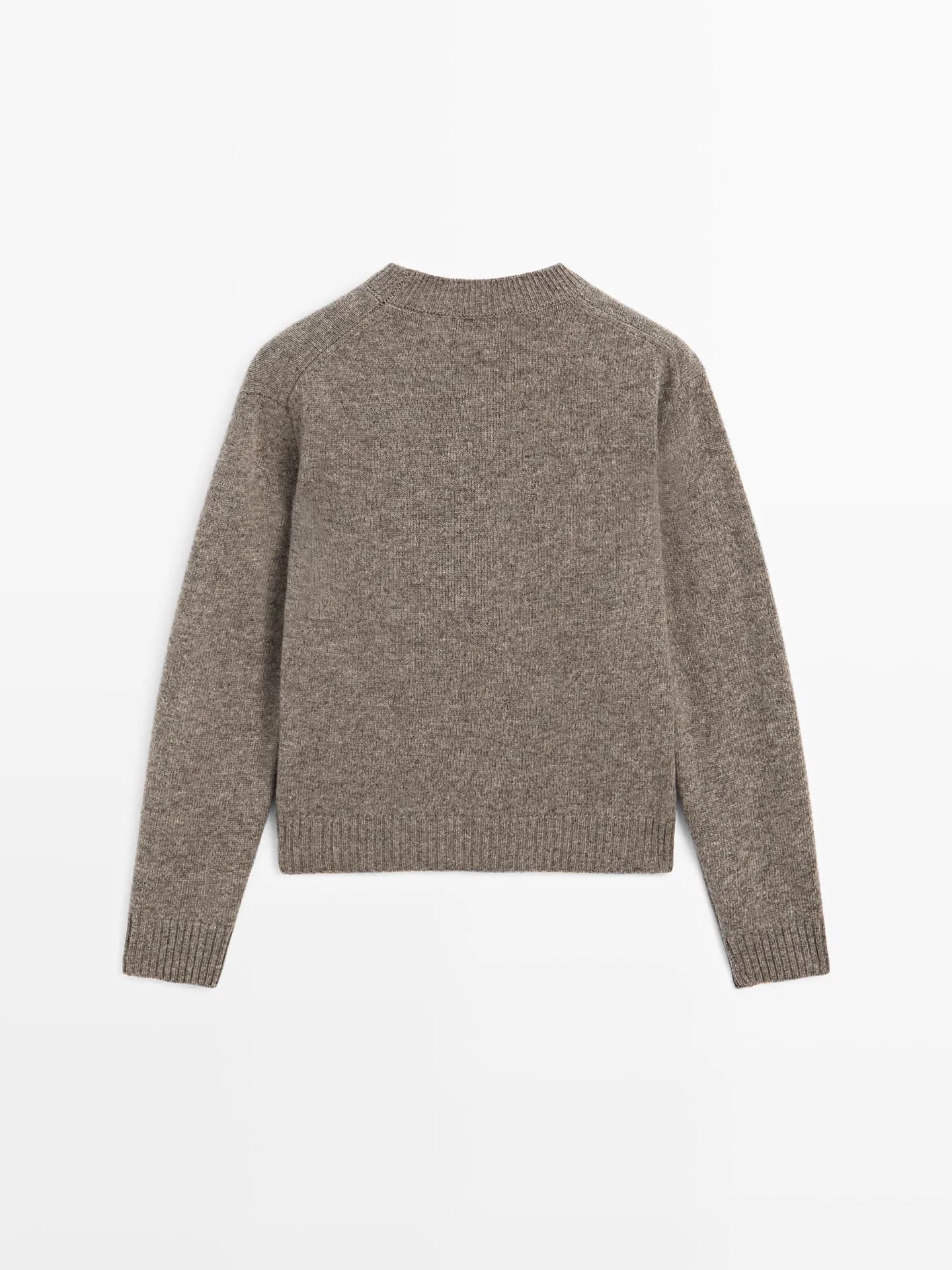 Свитер из смесовой шерсти с круглым вырезом - фото 7