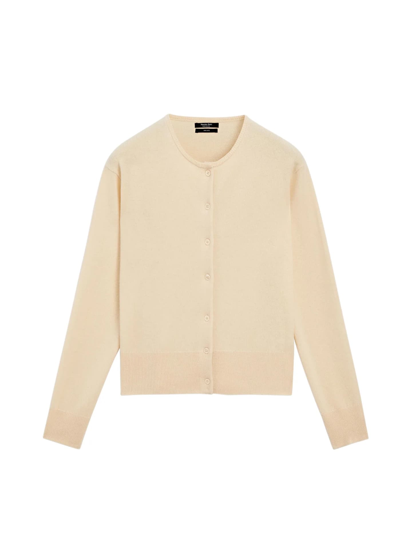 Вязаный шерстяной кардиган с круглым вырезом. - фото 2