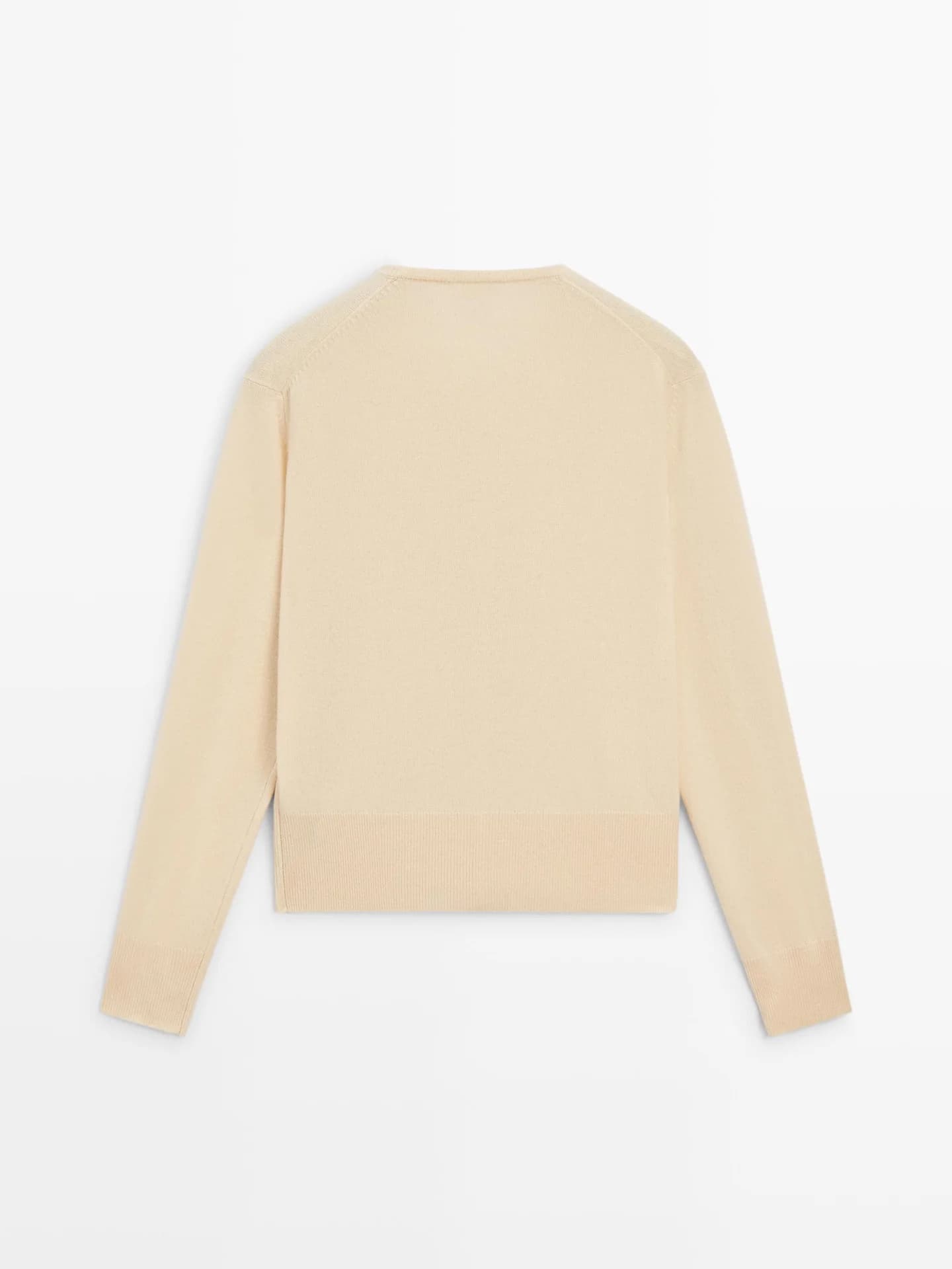 Вязаный шерстяной кардиган с круглым вырезом. - фото 7