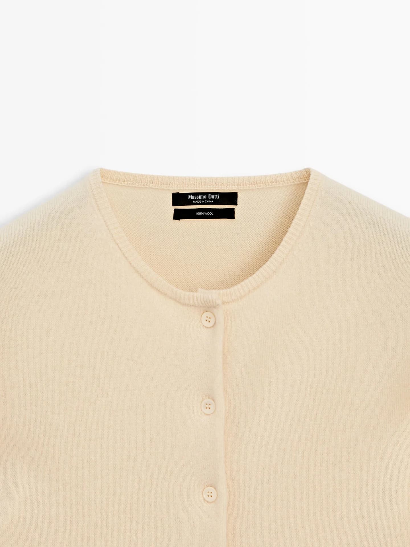 Вязаный шерстяной кардиган с круглым вырезом. - фото 8