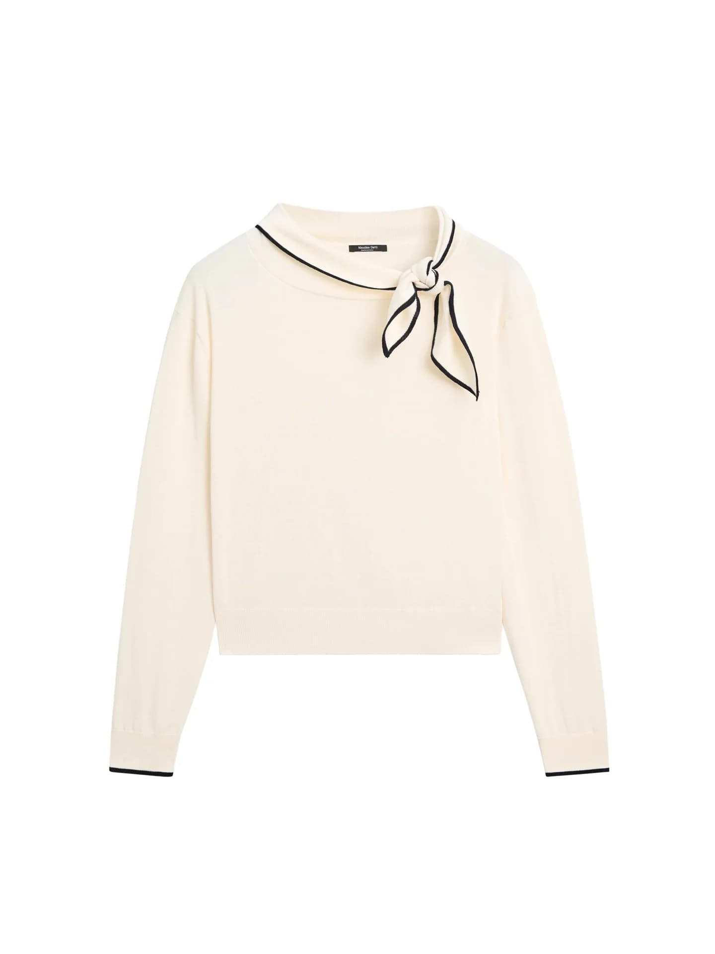 Хлопковый вязаный свитер с шарфом - фото 10