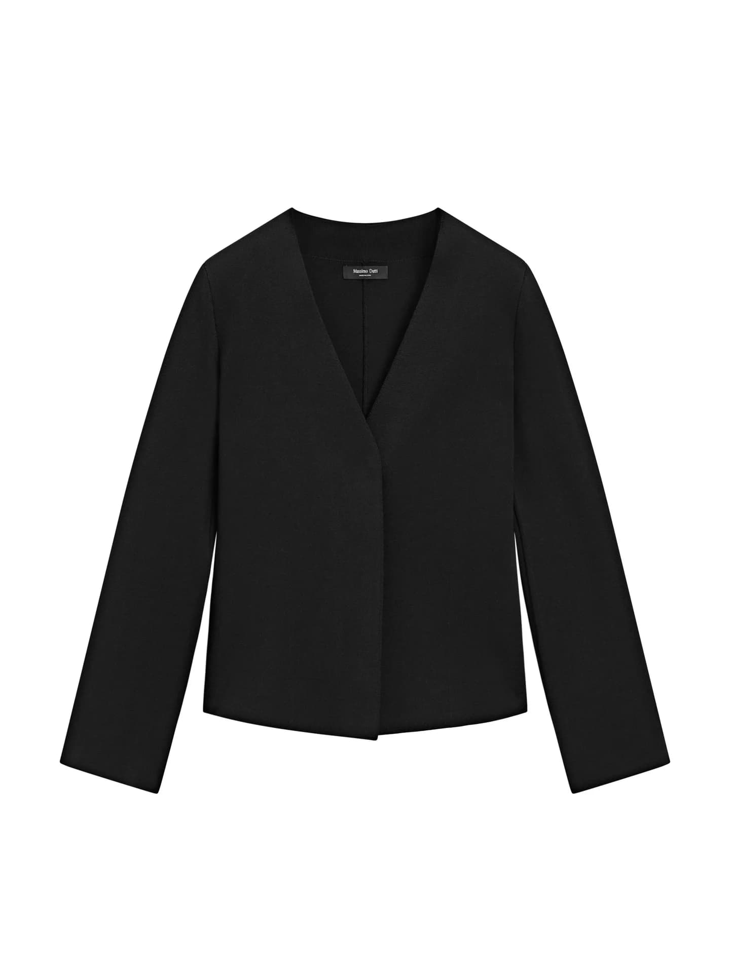 Вязаный пиджак с V-образным вырезом и молнией. - фото 6