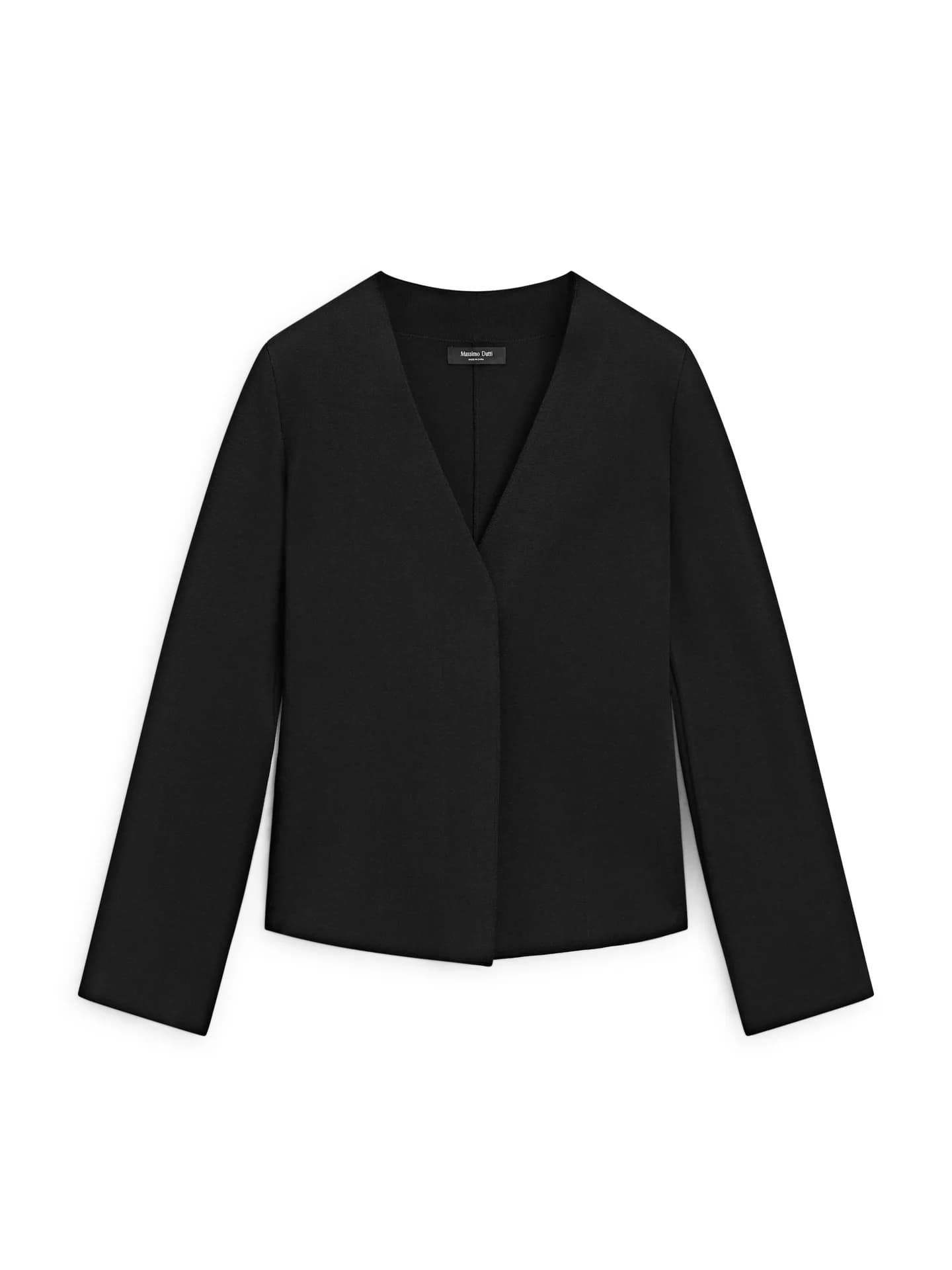 Вязаный пиджак с V-образным вырезом и молнией. - фото 8