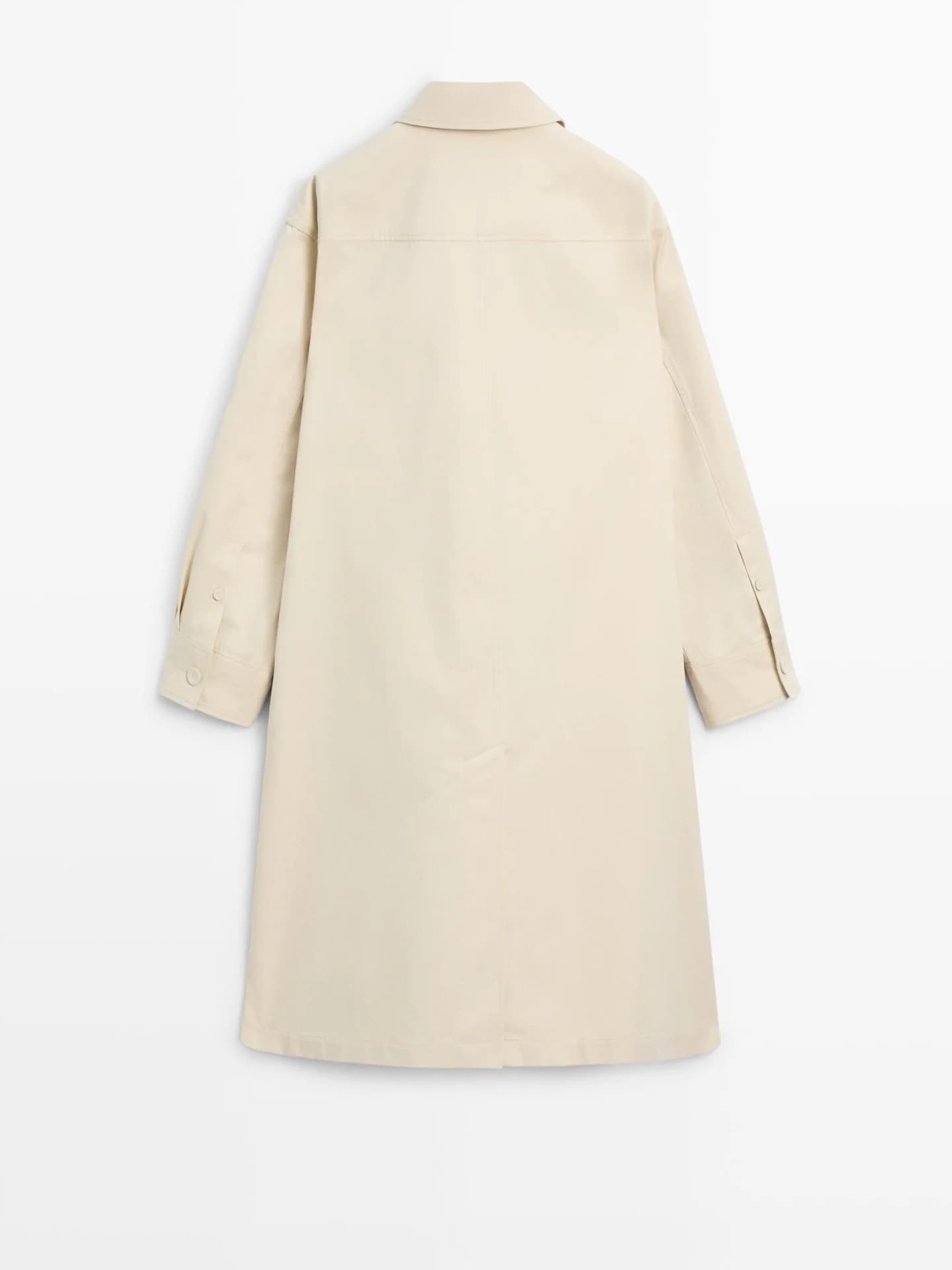 Хлопковый тренч с закатанными рукавами - фото 3