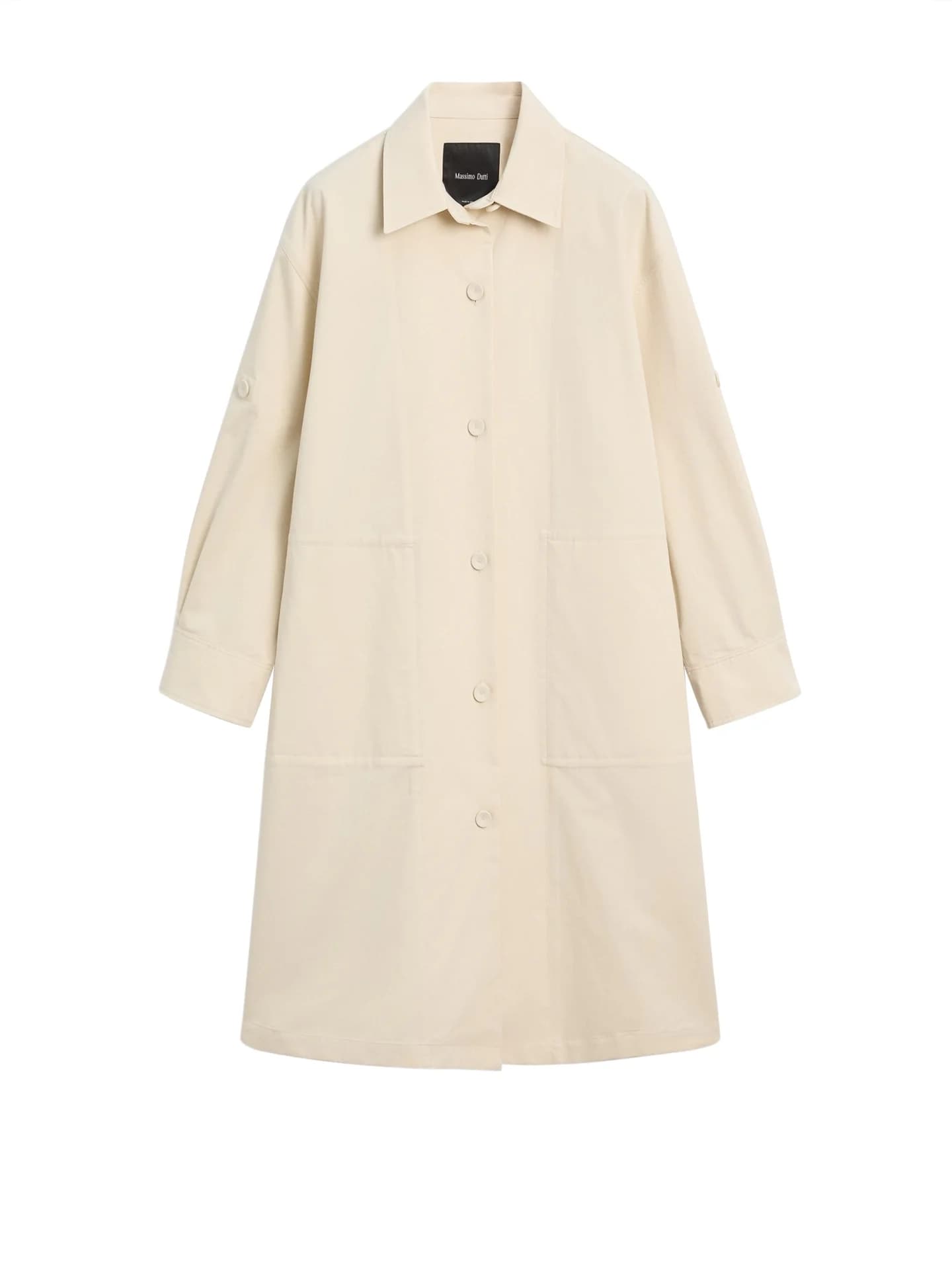 Хлопковый тренч с закатанными рукавами - фото 4