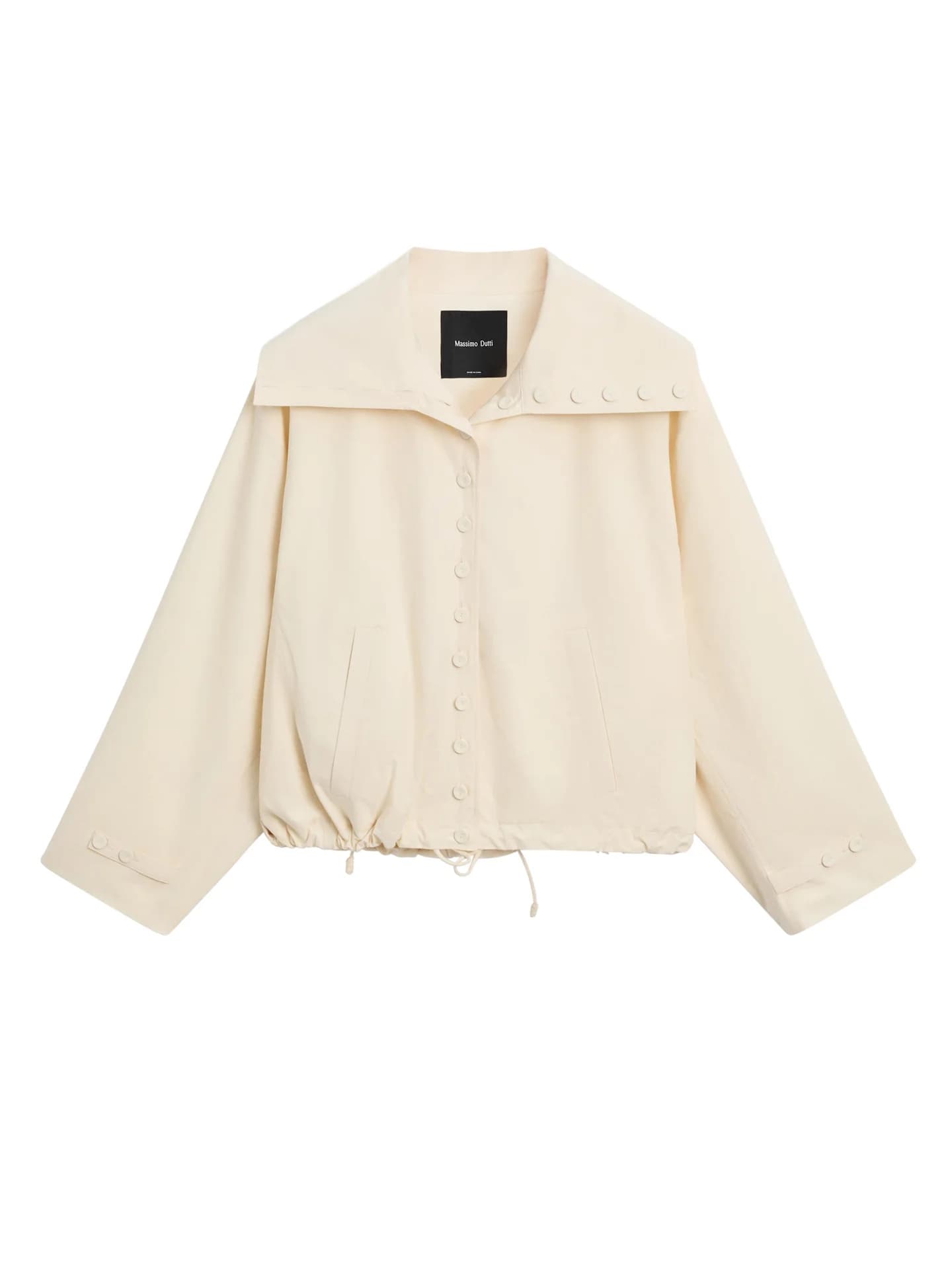 Хлопковая куртка с декоративными пуговицами. - фото 2