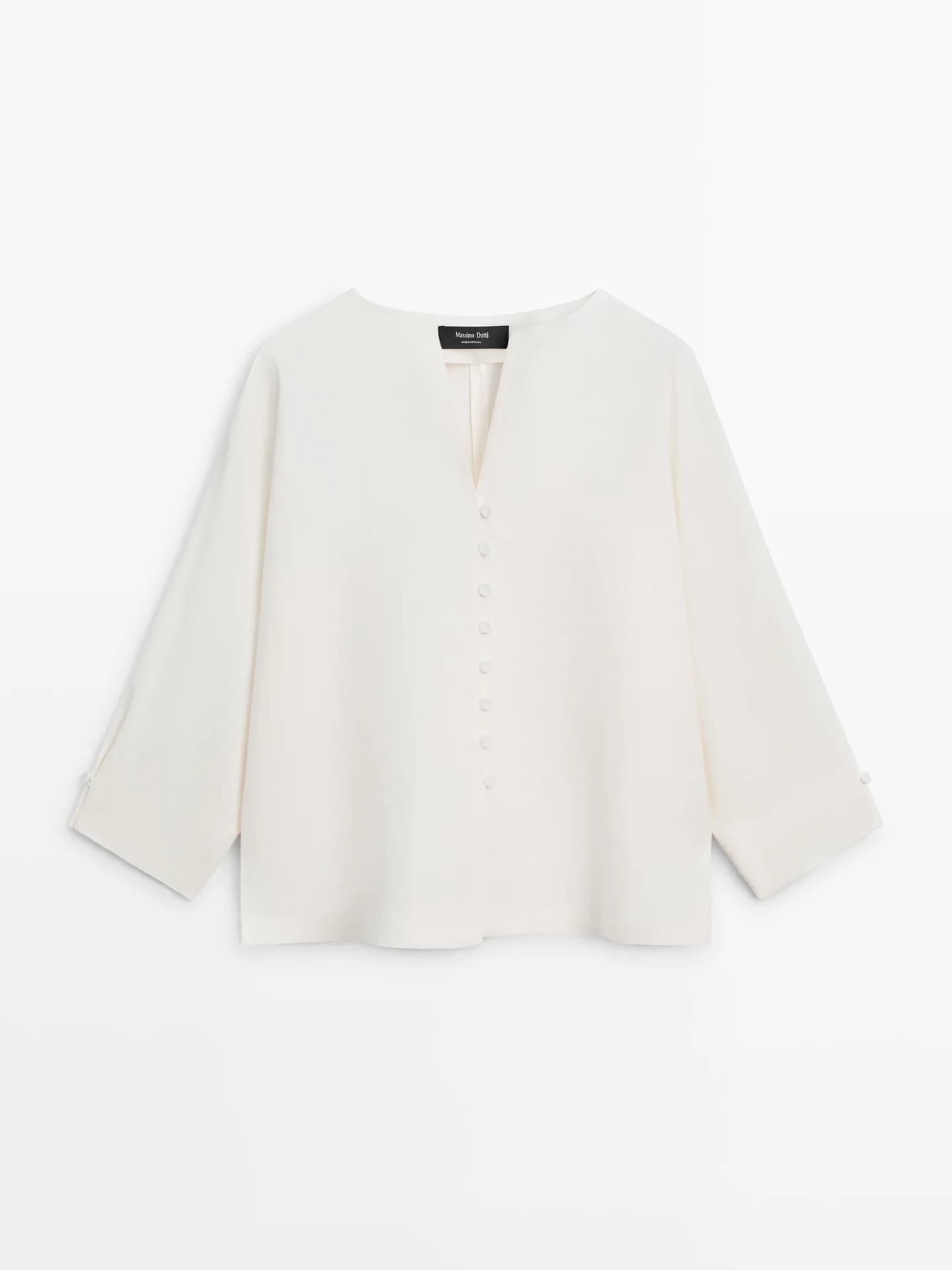 Льняной жакет на пуговицах - фото 4