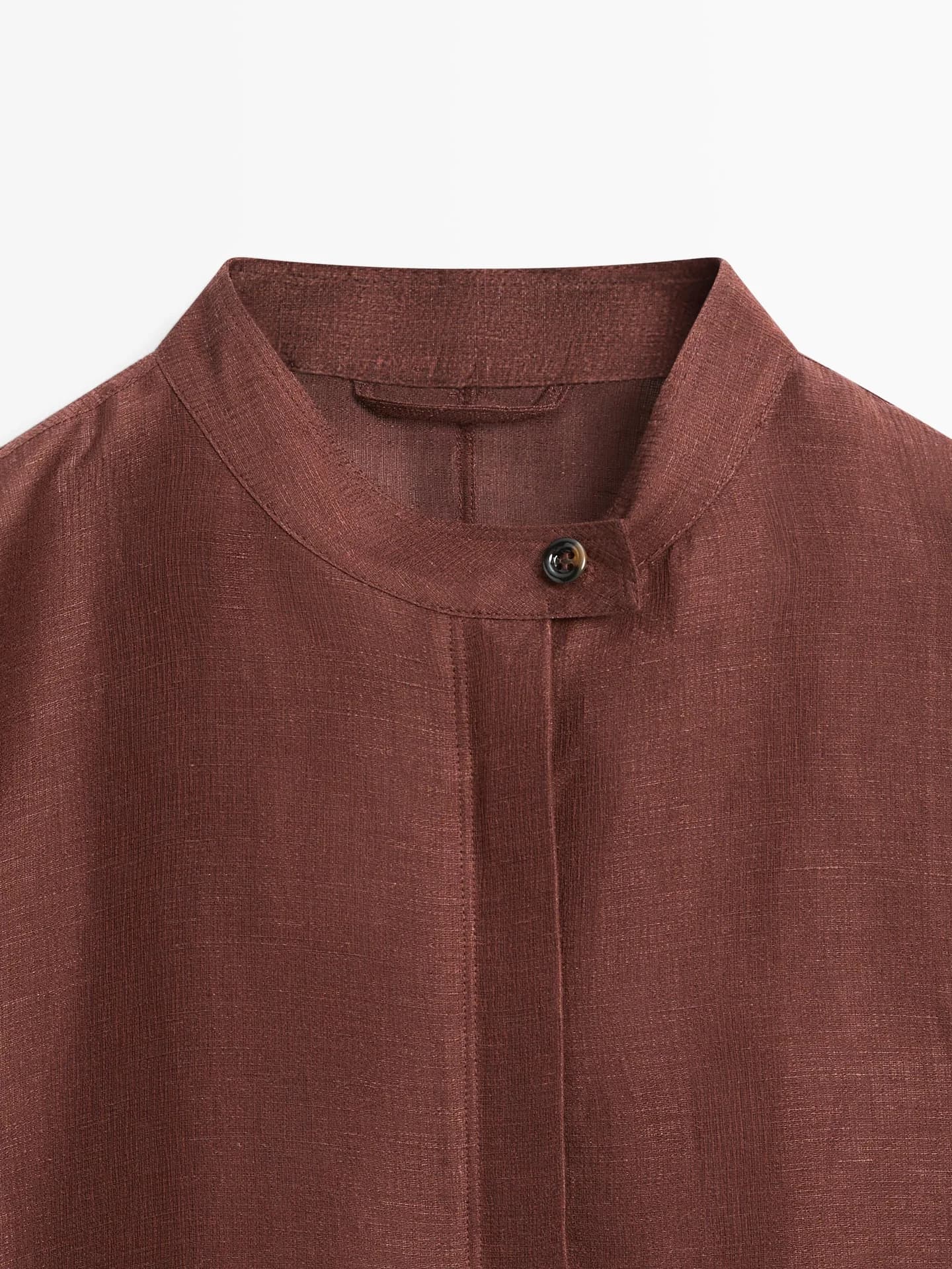 Бомбер из смесового льна - фото 8