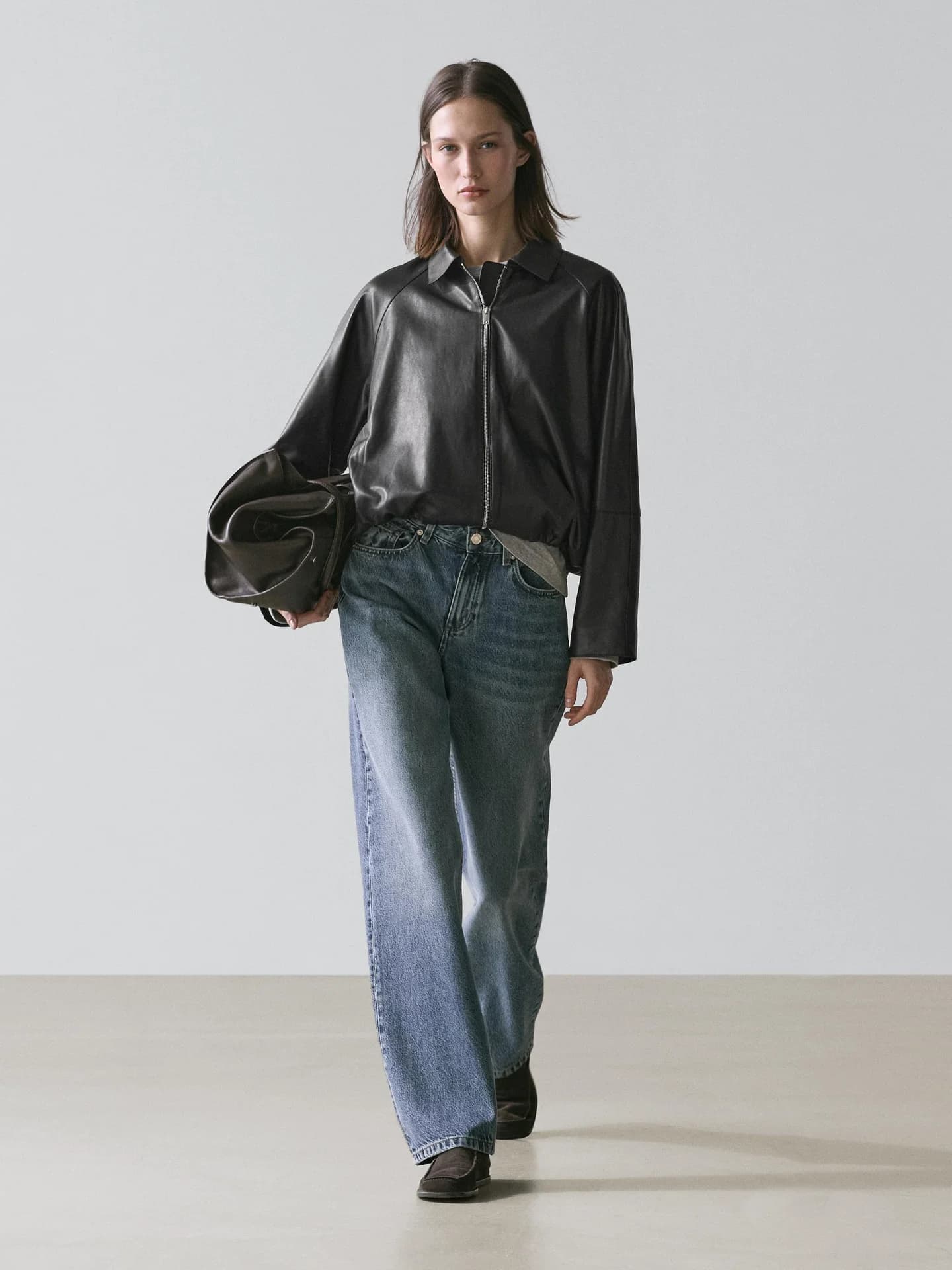 Куртка оверсайз из кожи наппа - фото 9