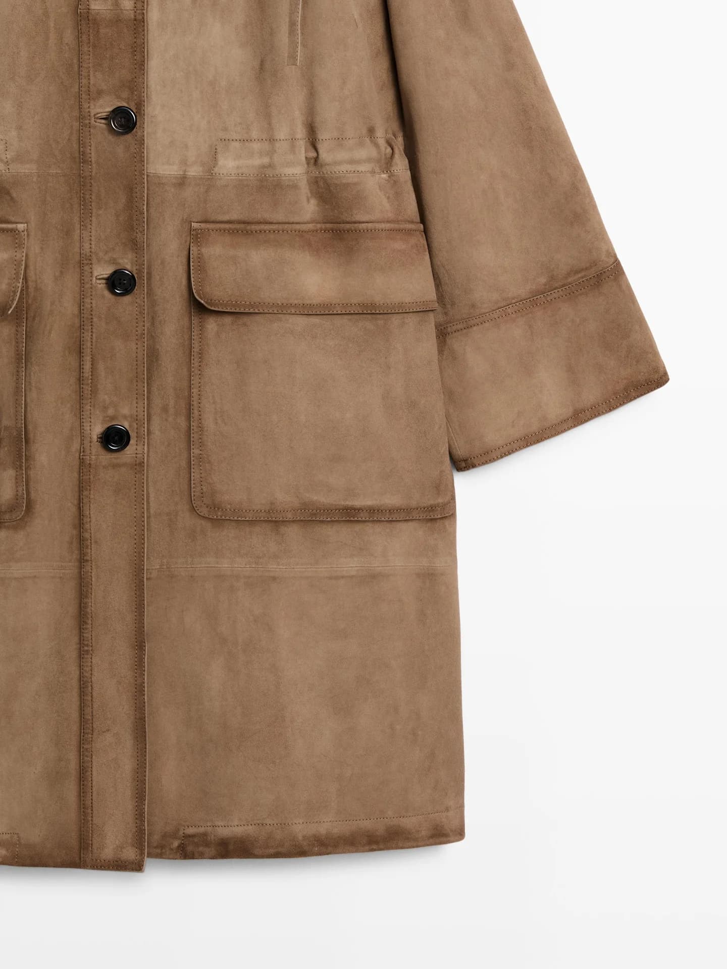 Длинная куртка из замши - фото 10