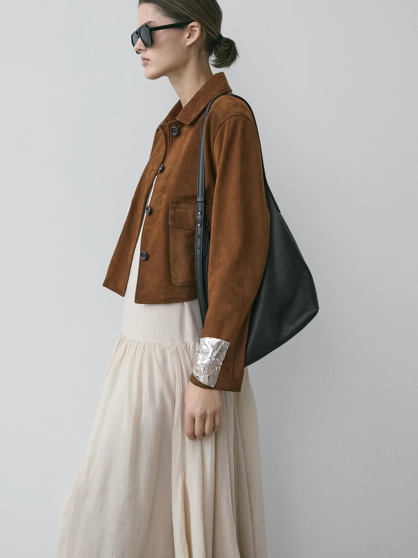 Замшевая кожаная куртка - фото 9