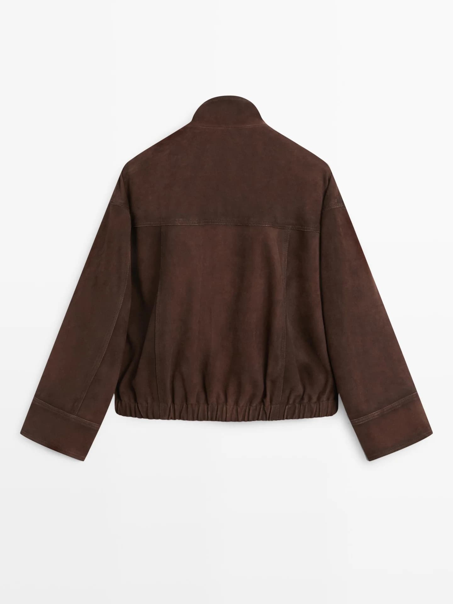 Замшевый кожаный бомбер - фото 5