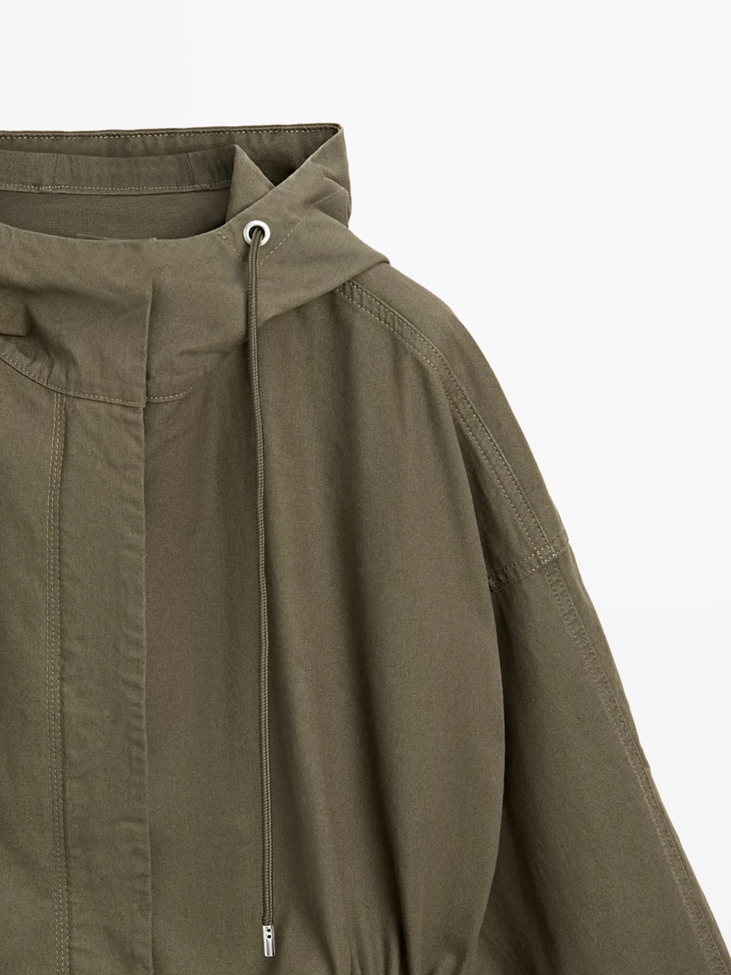 Длинная хлопковая парка в стиле милитари - фото 6