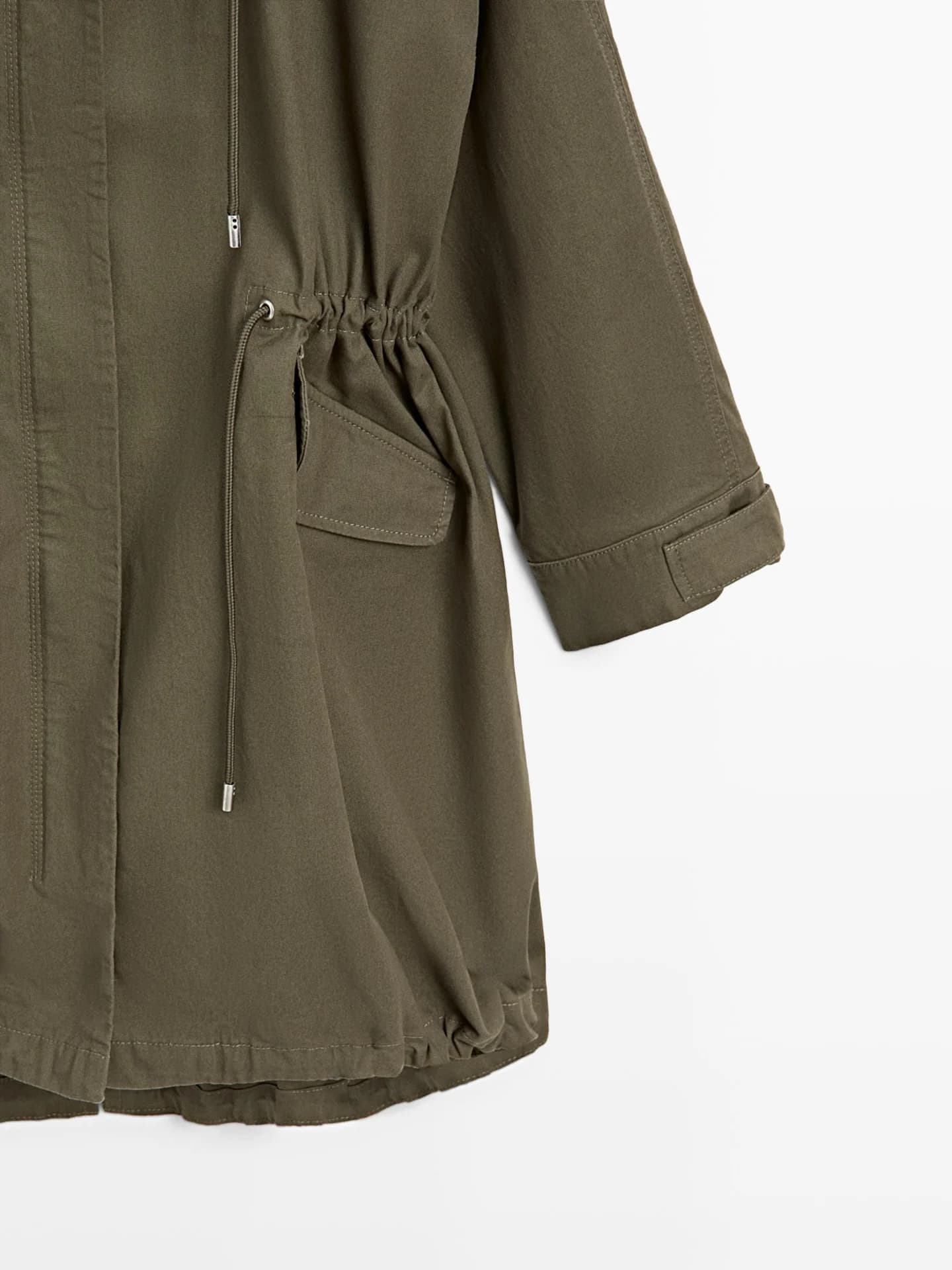 Длинная хлопковая парка в стиле милитари - фото 10