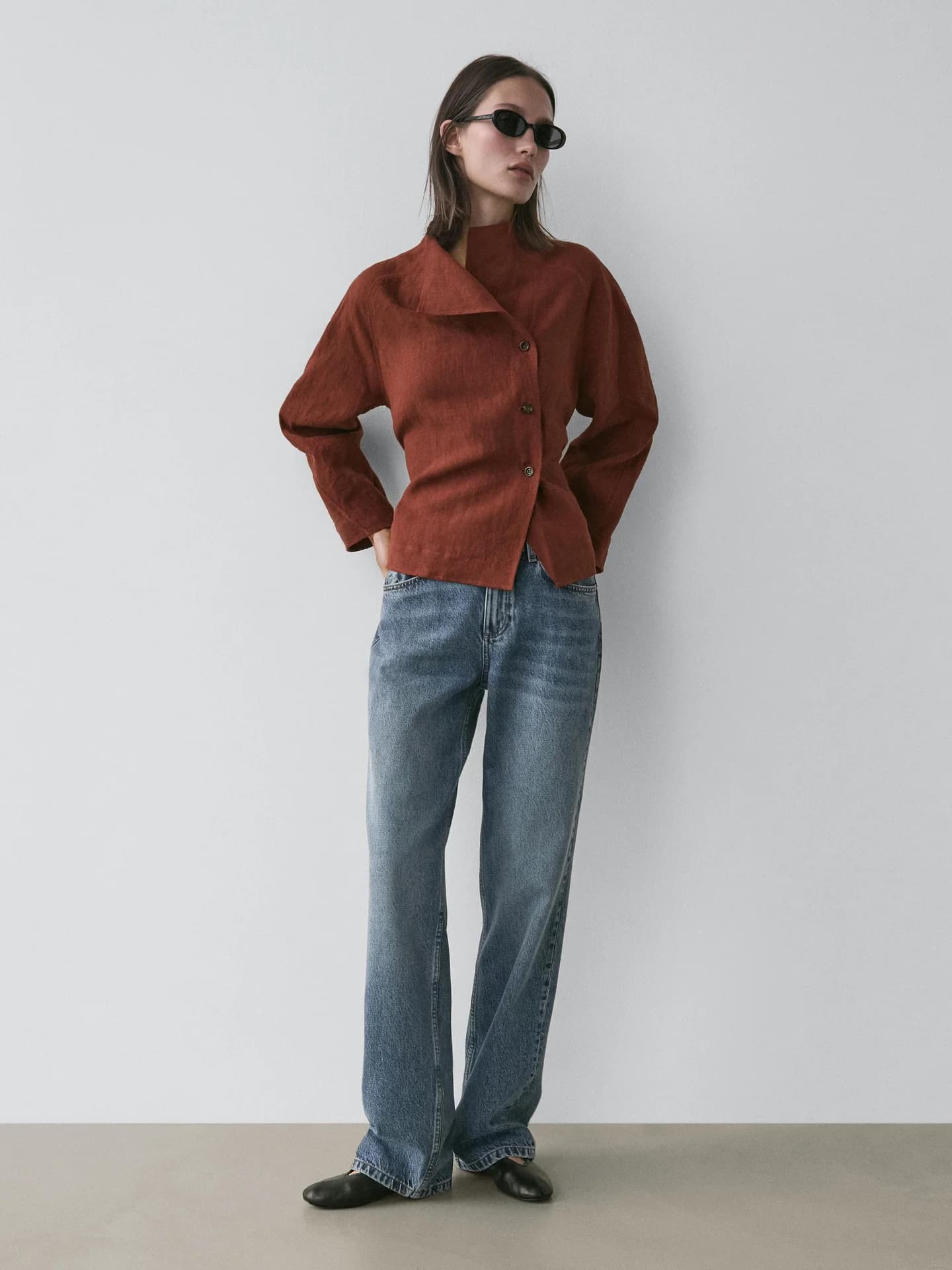 Кимоно из 100% льна с пуговицами и завязками. - фото 10