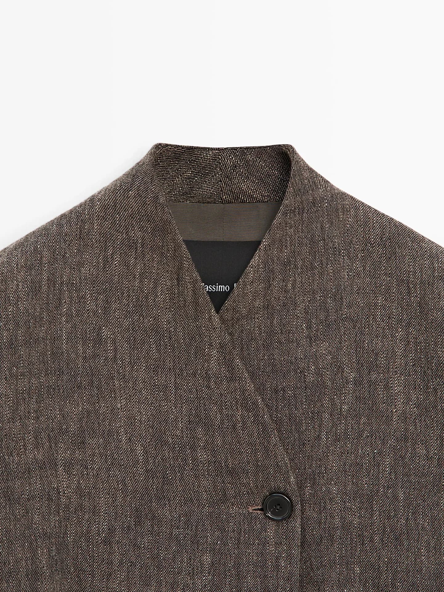 Пальто из смесовой шерсти с высоким воротником. - фото 13