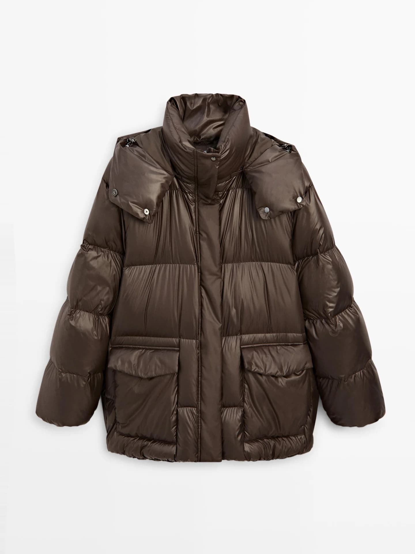 Блестящая стеганая куртка