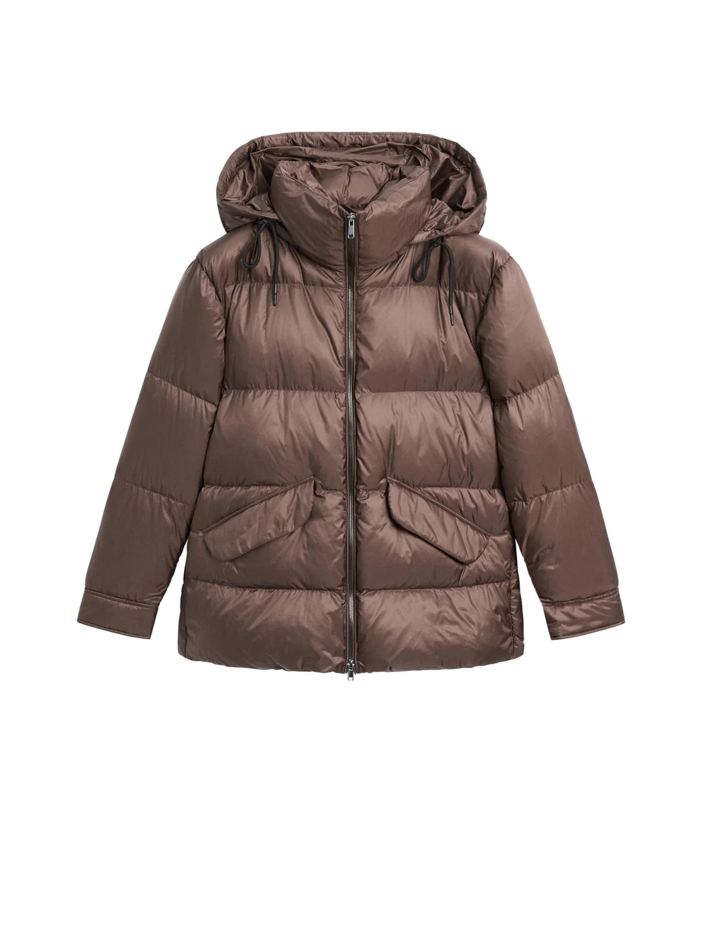 Гидрофобный блестящий пуховик - фото 7