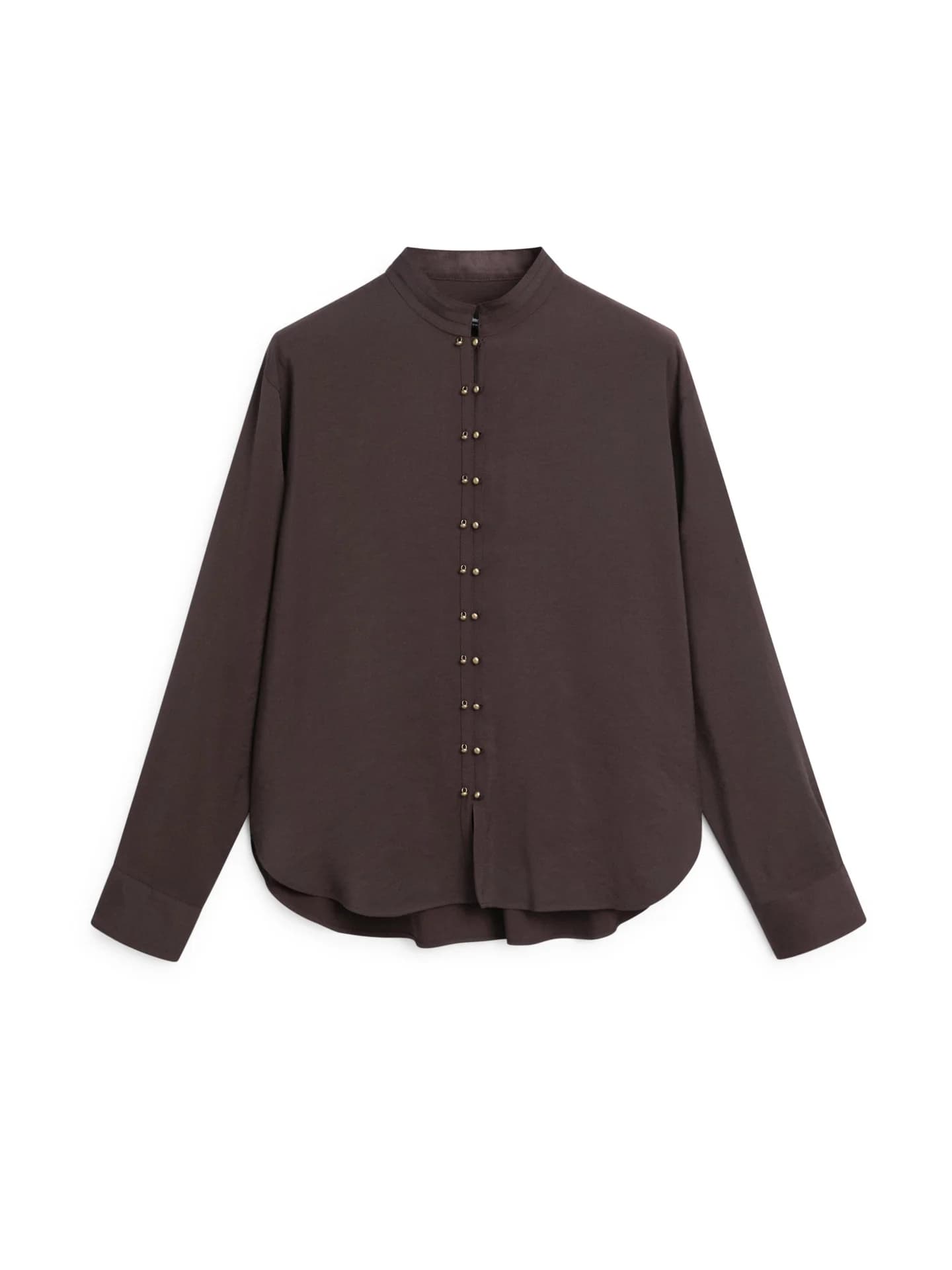 Свободная рубашка с декоративными пуговицами. - фото 3