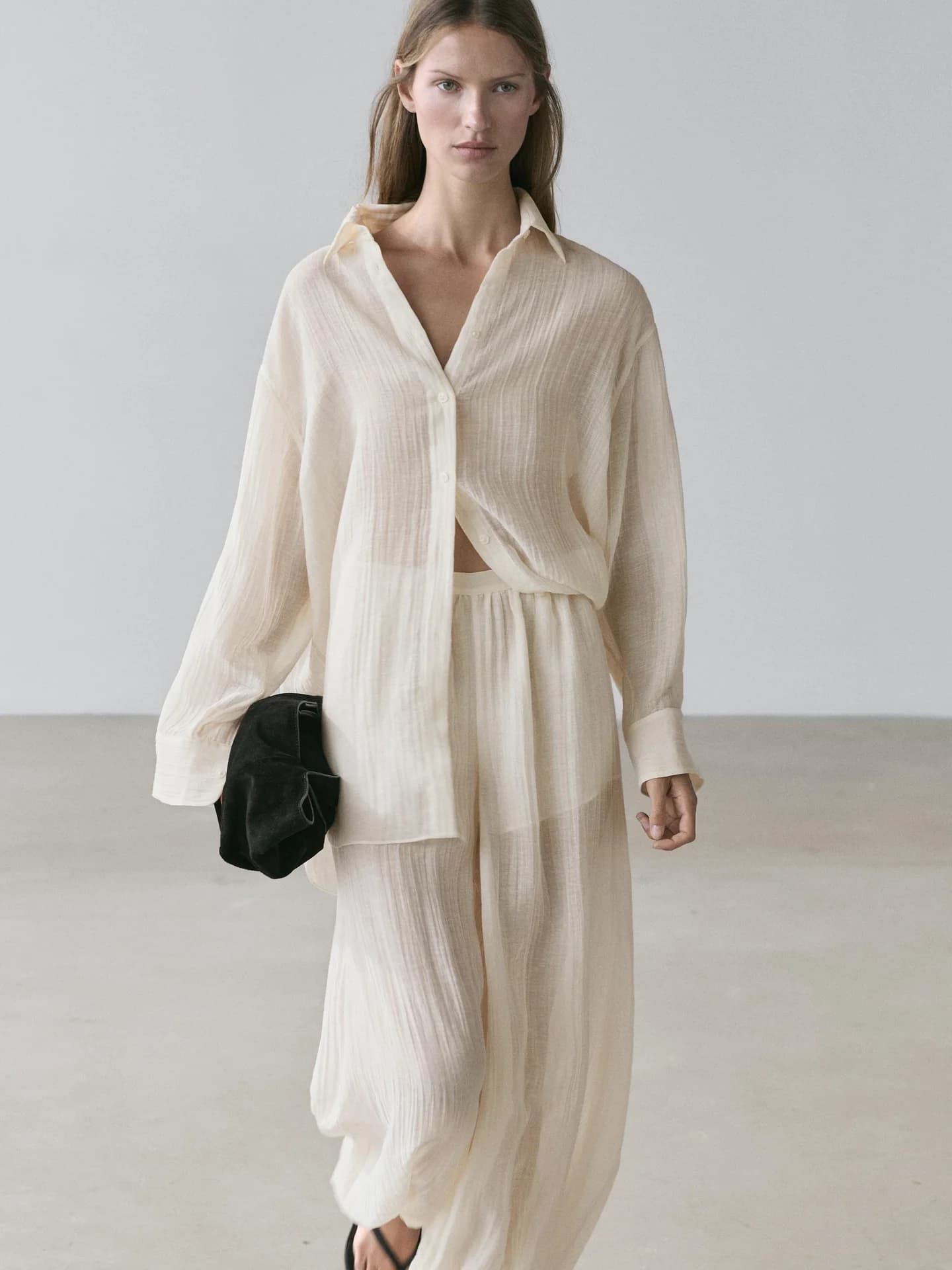 Свободная рубашка со складками - фото 10