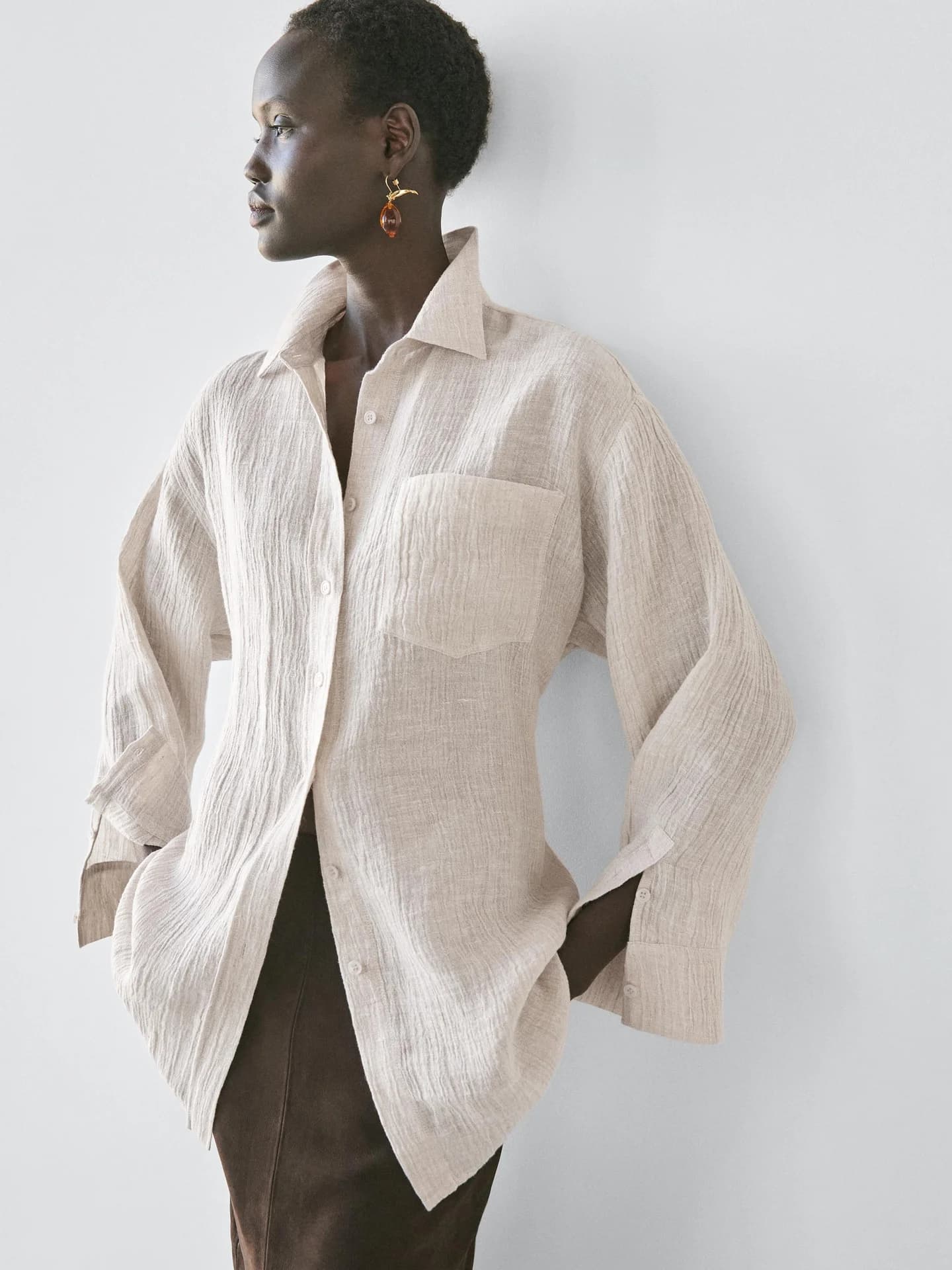 Верхняя рубашка из 100% льна. - фото 2