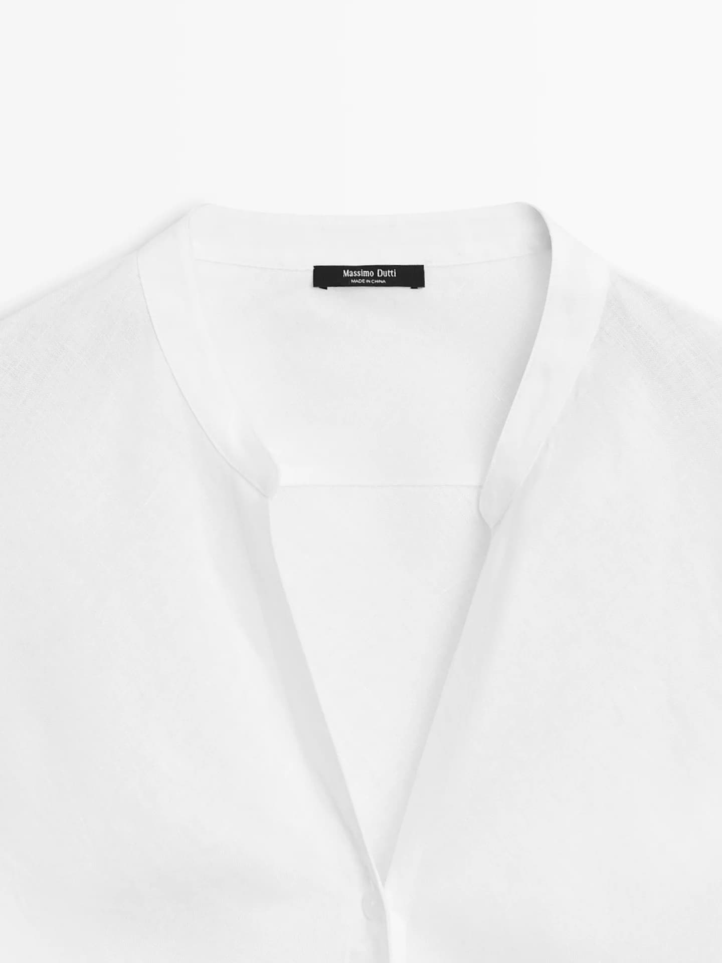 Рубашка из 100% льна с воротником стойкой и застежкой. - фото 9